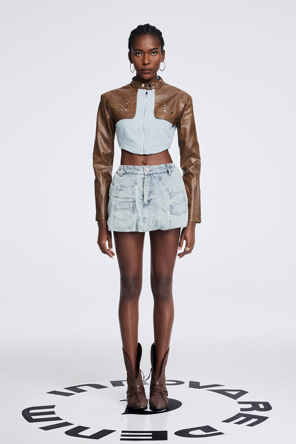 Aphra Deconstruct Short Leather Jacket