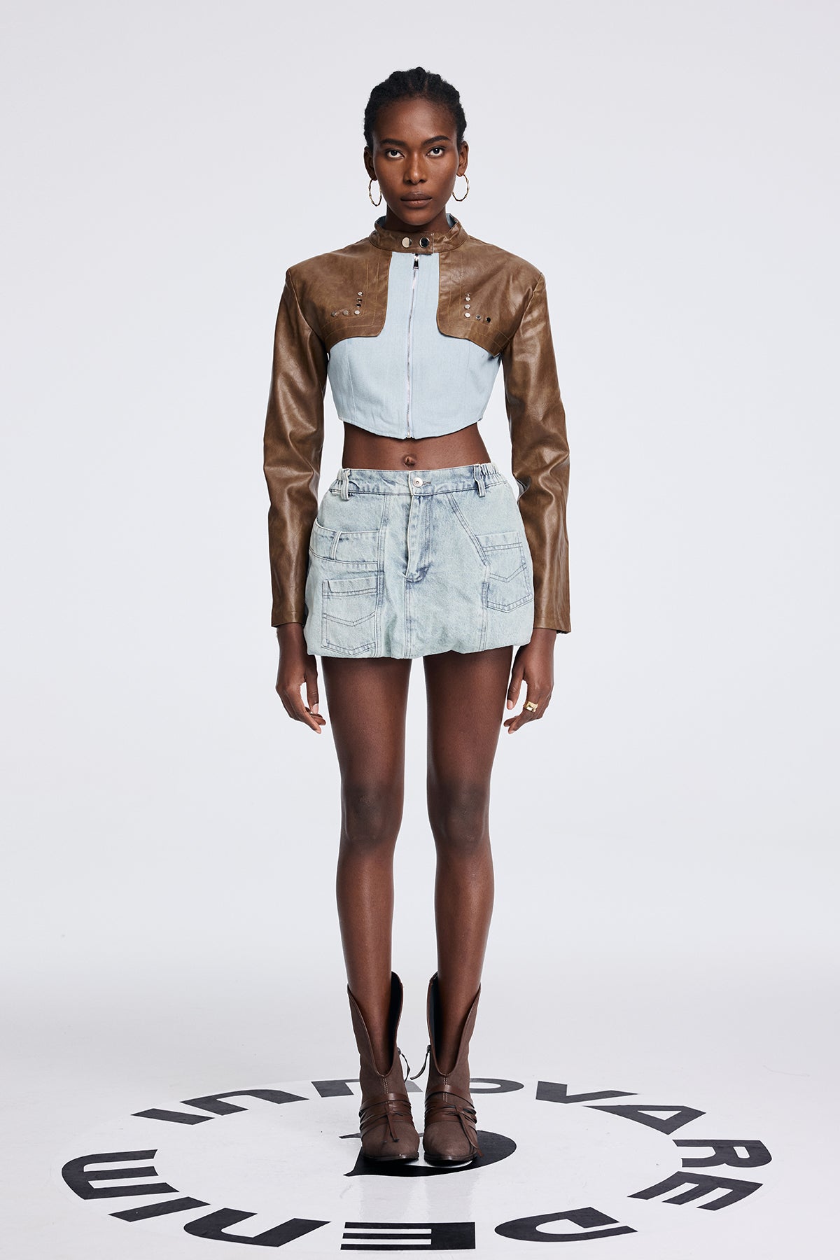 Aphra Deconstruct Short Leather Jacket