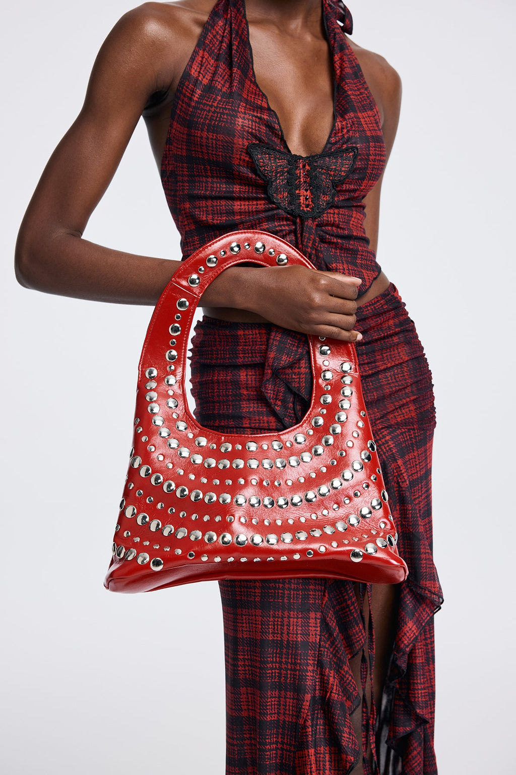 Apollonia Studded Leather Shoulder Bag