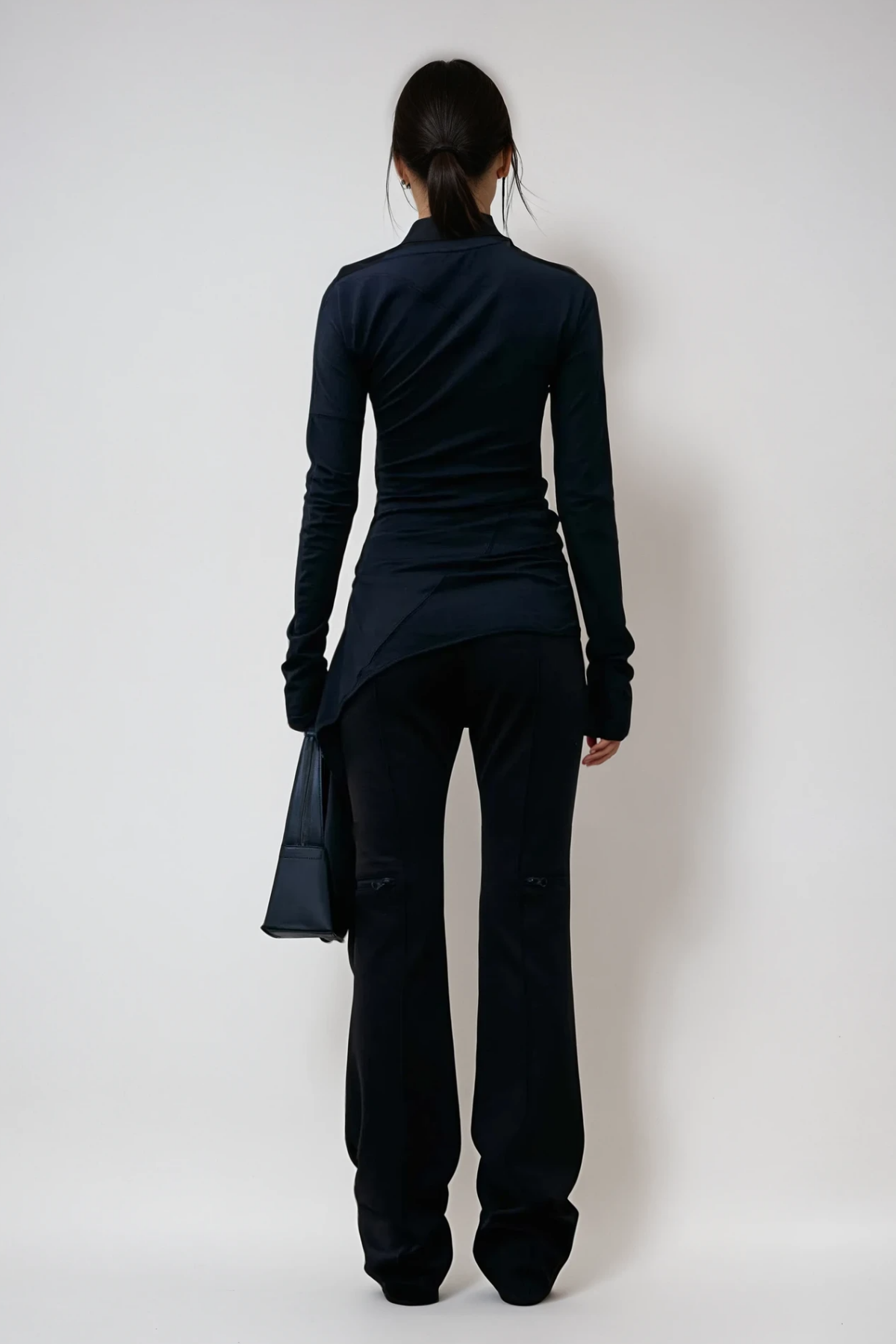 Apostolos Asymmetric Fringe Bodycon Top In Black