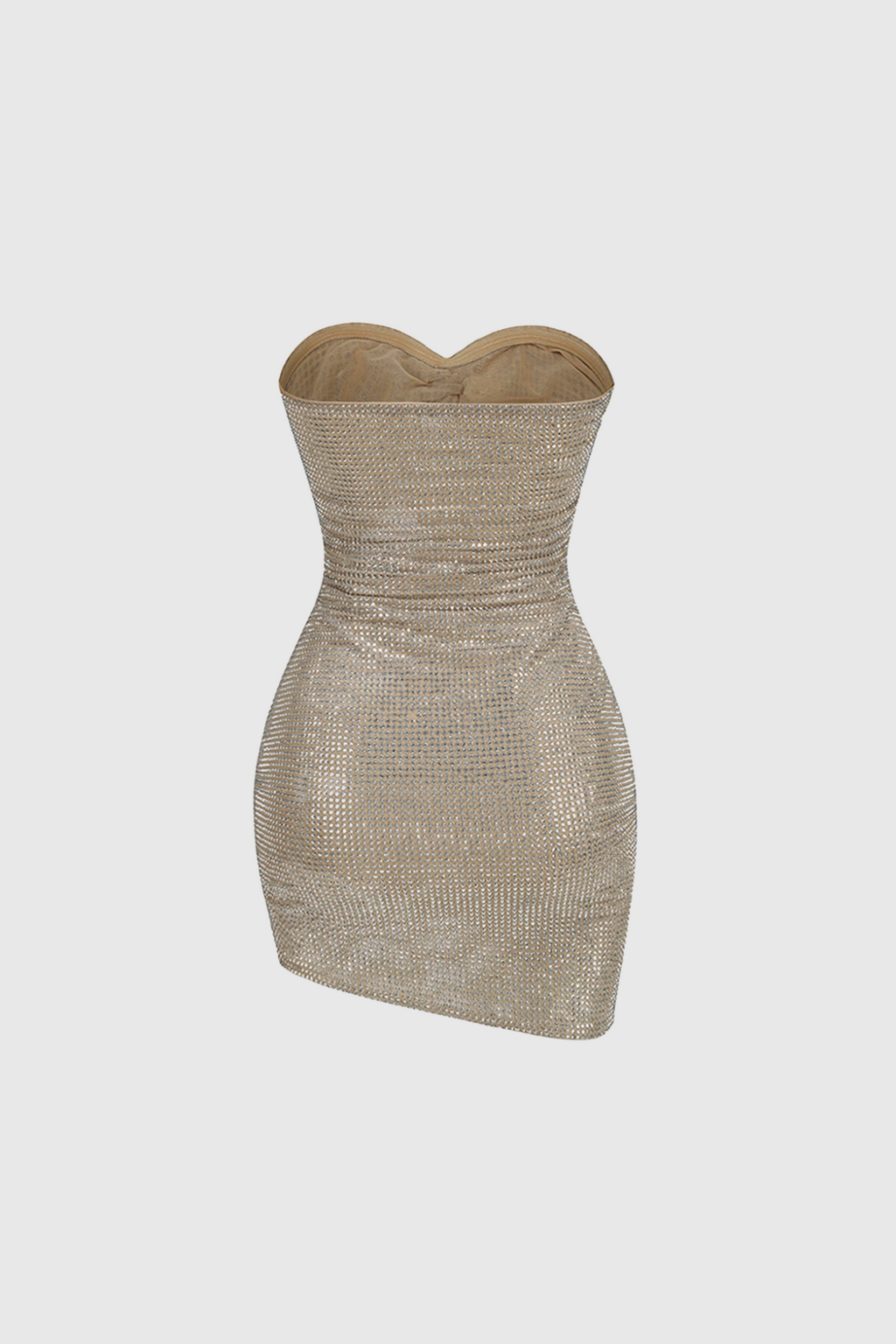 Aradia Rhinestone Cutout Flower Strapless Mini Dress