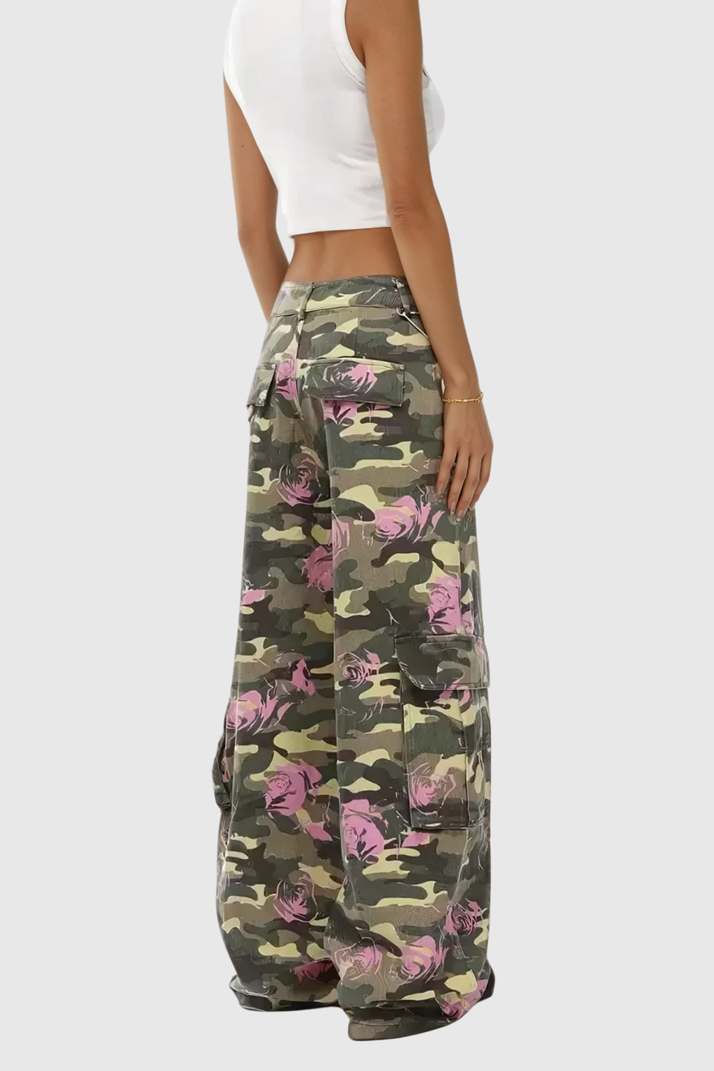 Arawn Camouflage Floral Print Cargo Pants In Pink