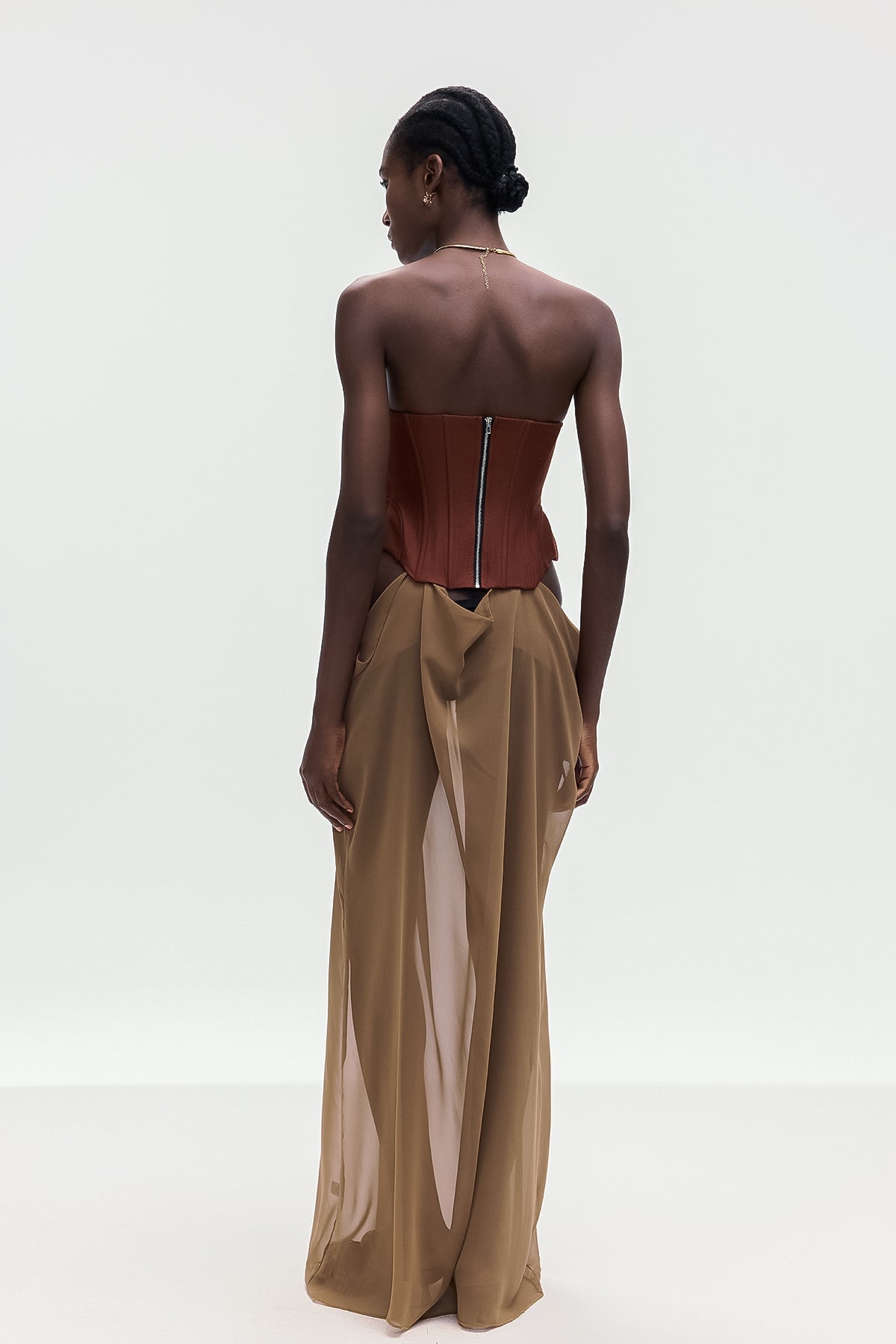 Ardelis Strapless Corset Lace Up Maxi Dress