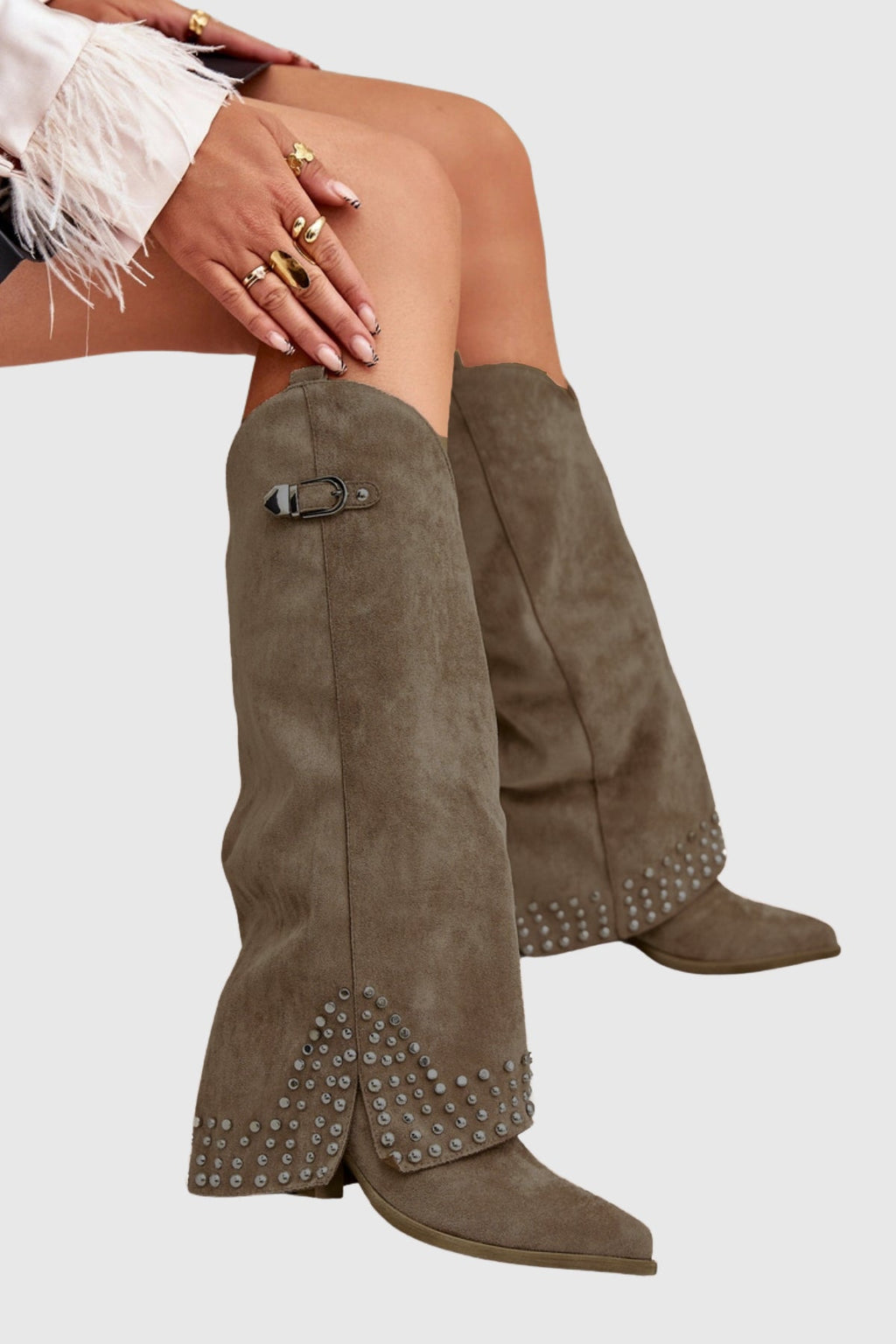 Ariamir Studded Suede Boots