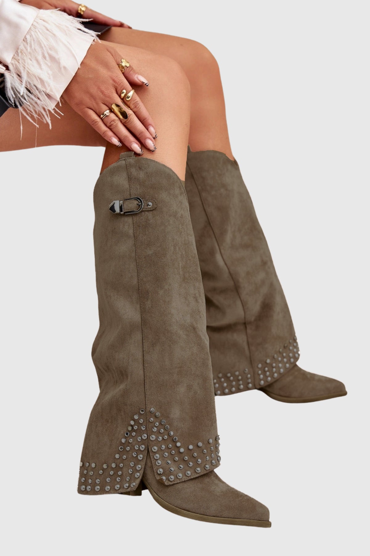 Ariamir Studded Suede Boots