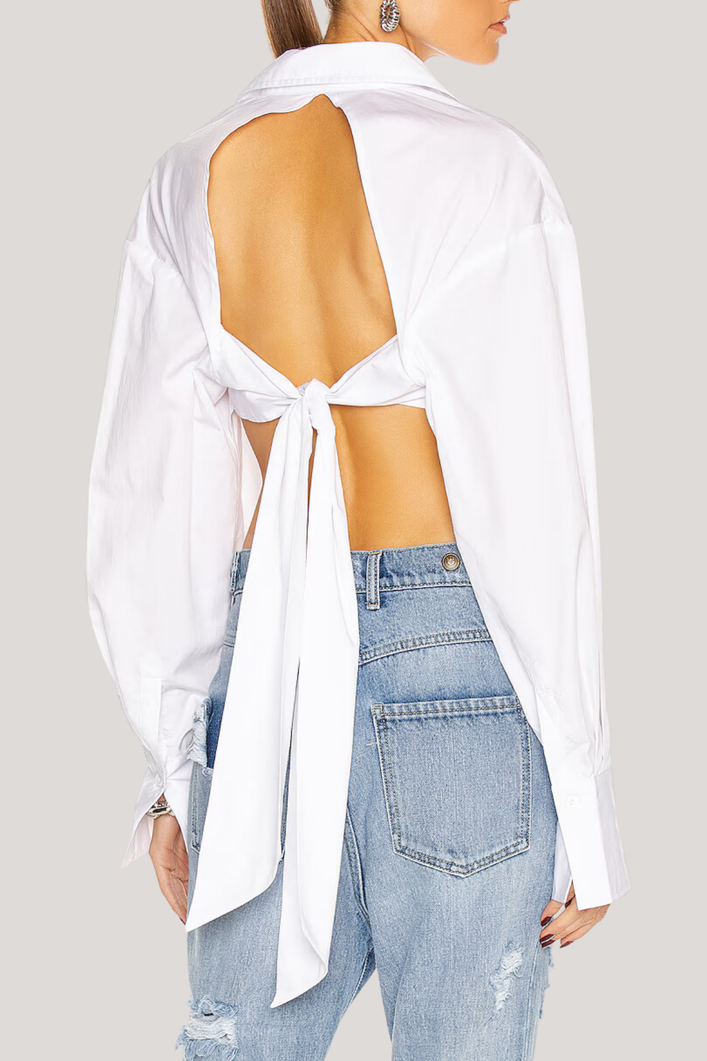 Artemis Lace Up Bow Cutout Shirt