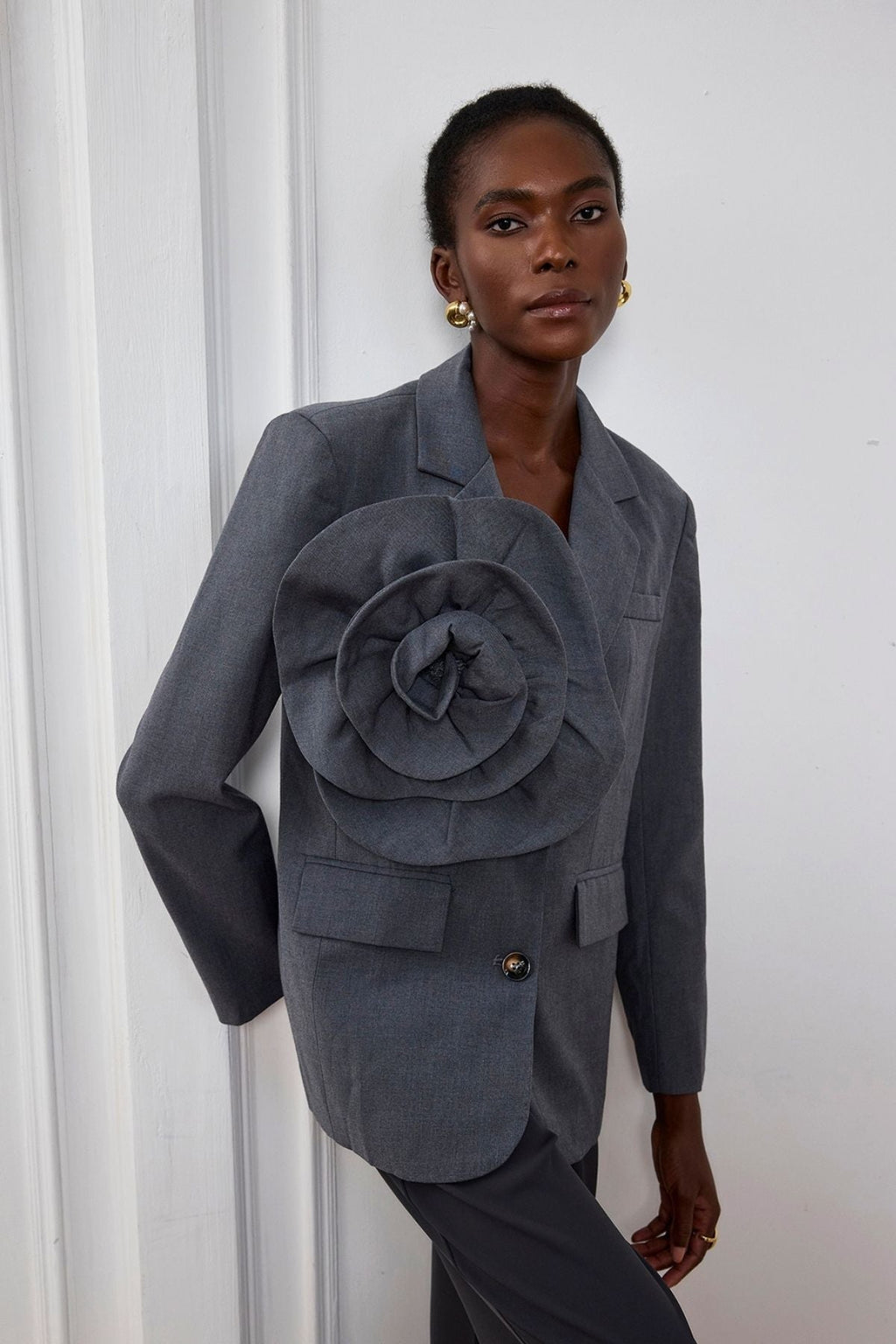 Avayah Flower Lapel Blazer