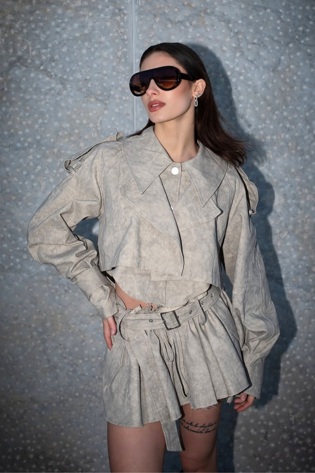 Aylani Camouflage Print Deconstruct Skirt Set