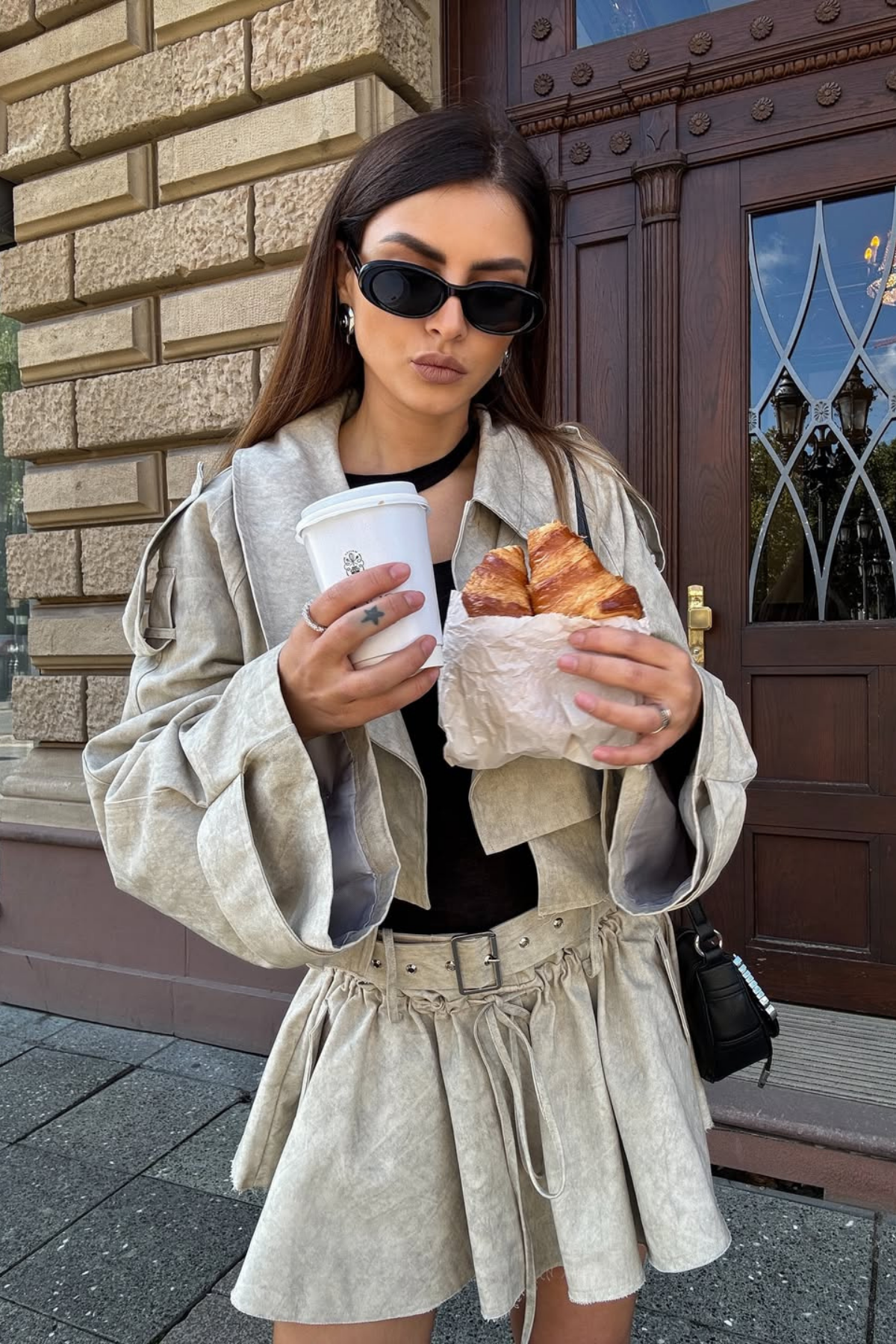 Aylani Camouflage Print Deconstruct Skirt Set