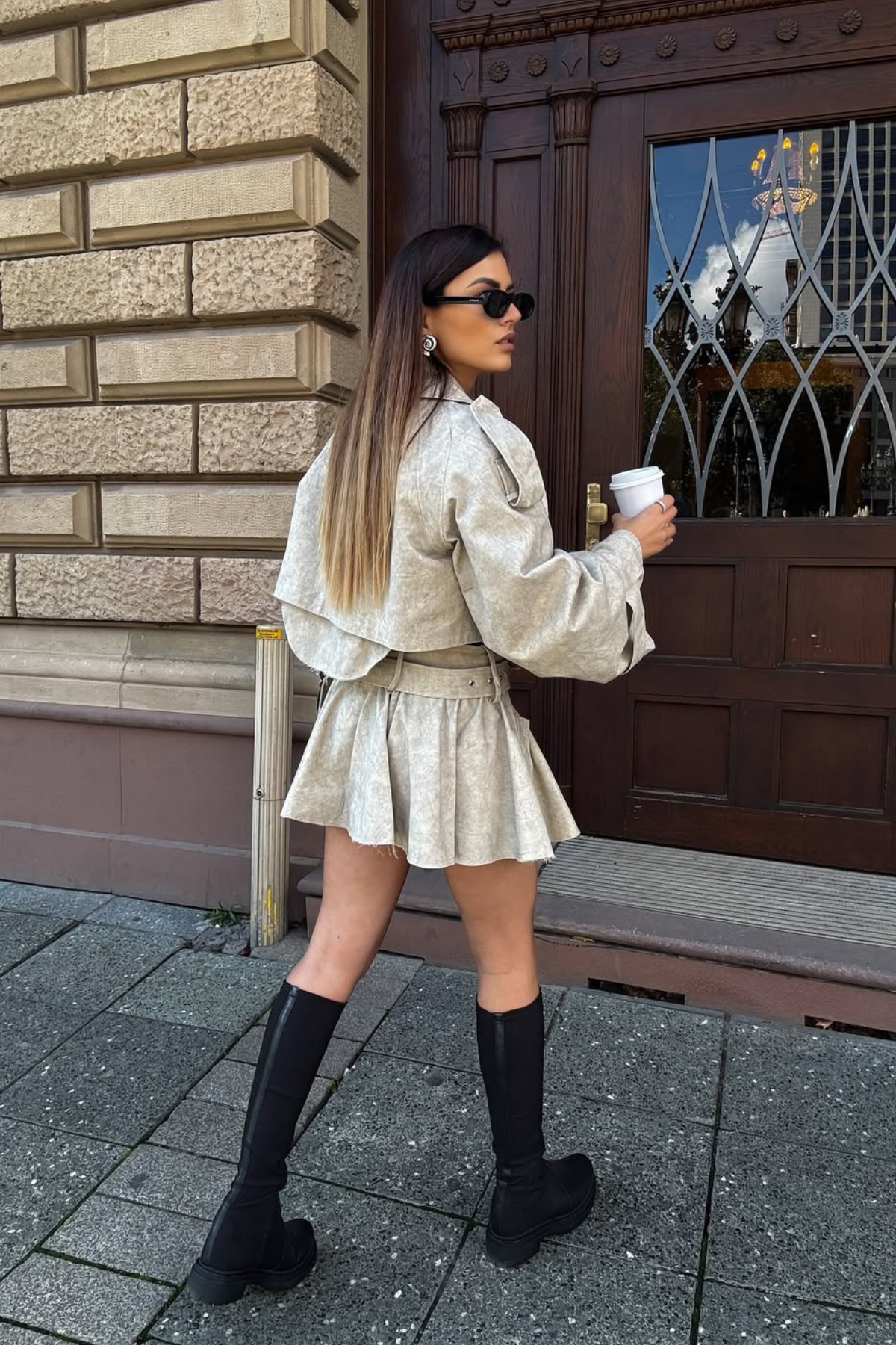 Aylani Camouflage Print Deconstruct Skirt Set