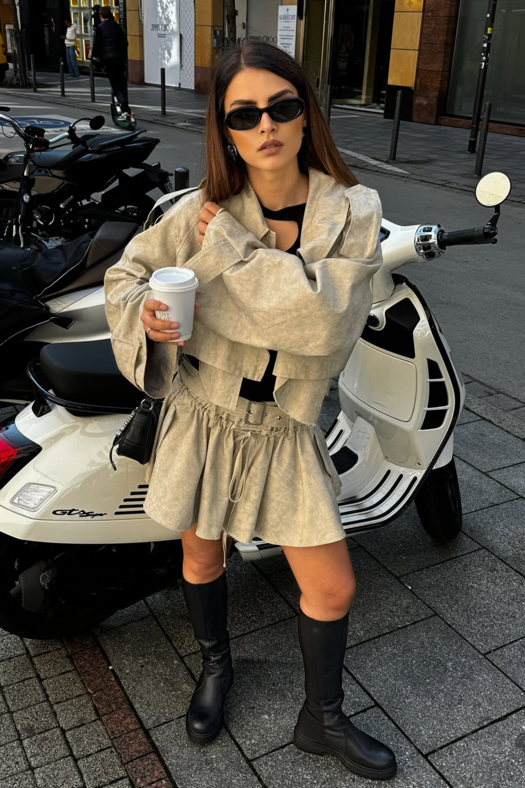 Aylani Camouflage Print Deconstruct Skirt Set