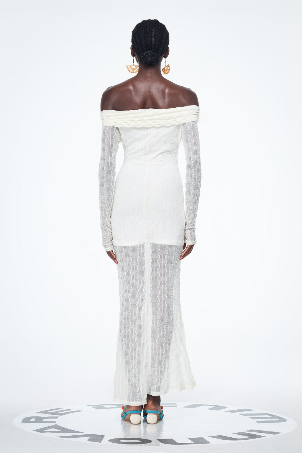 Babe Off Shoulder Ruch Maxi Dress