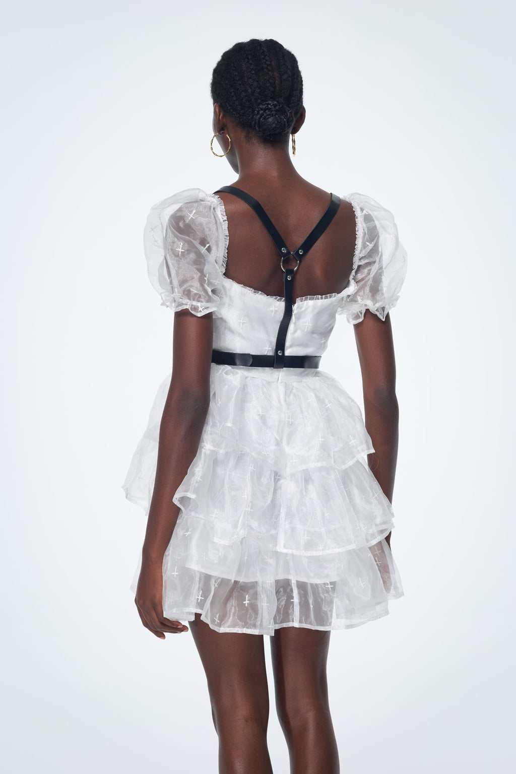 Babis Mesh Ruffle Mini Dress