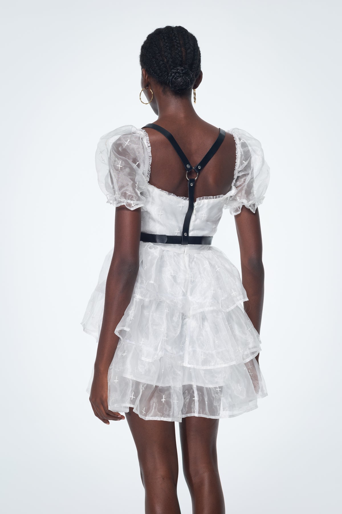 Babis Mesh Ruffle Mini Dress