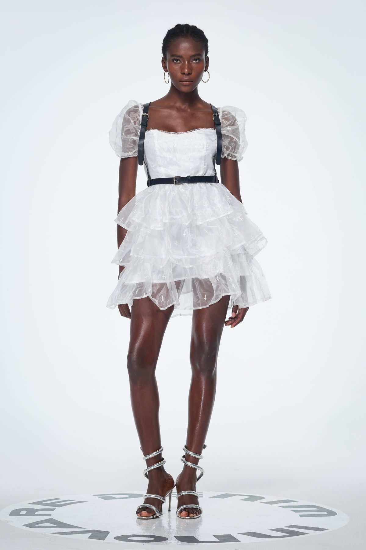 Babis Mesh Ruffle Mini Dress