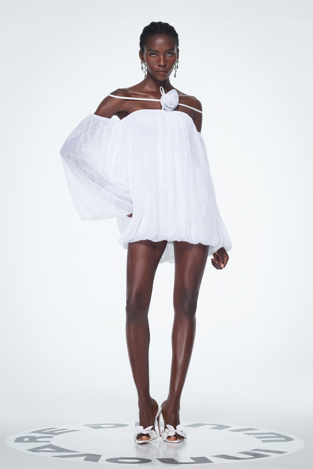 Babs Balloon Sleeve Mesh Mini Dress