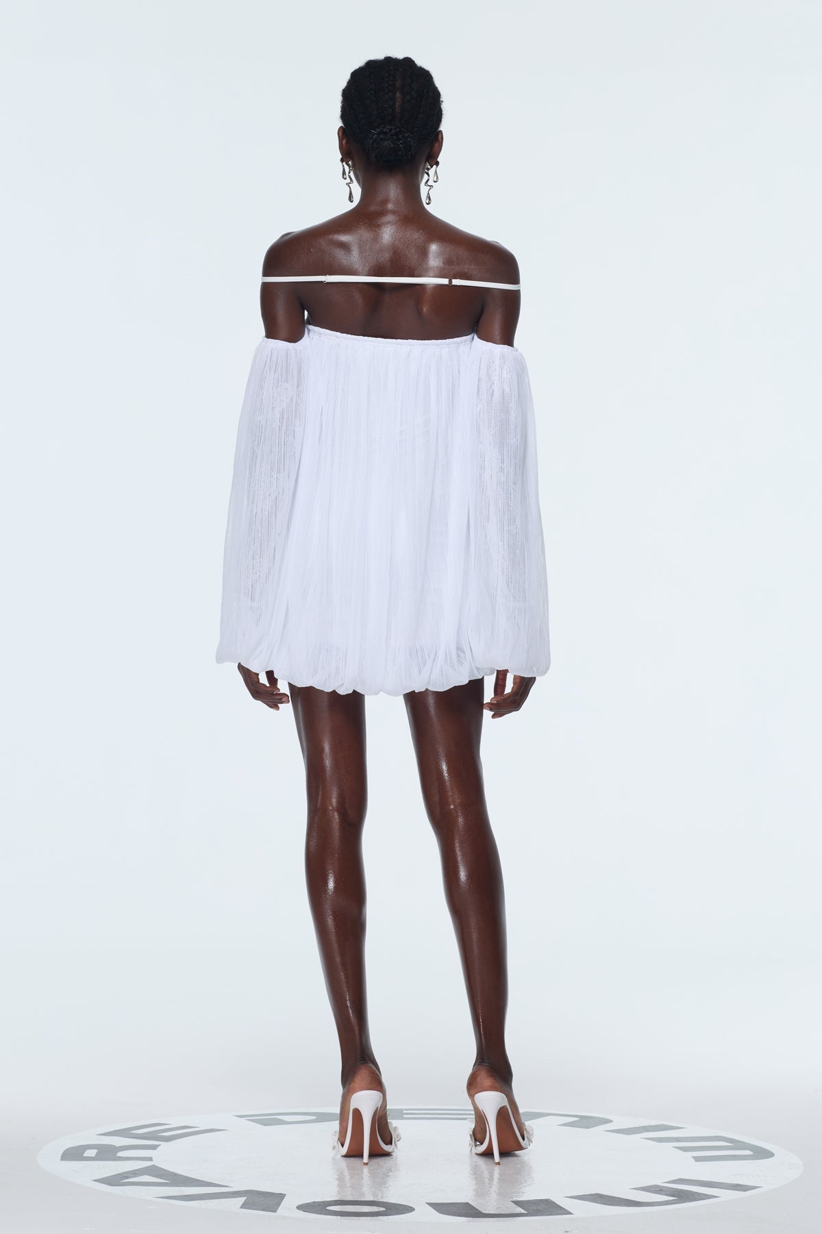 Babs Balloon Sleeve Mesh Mini Dress