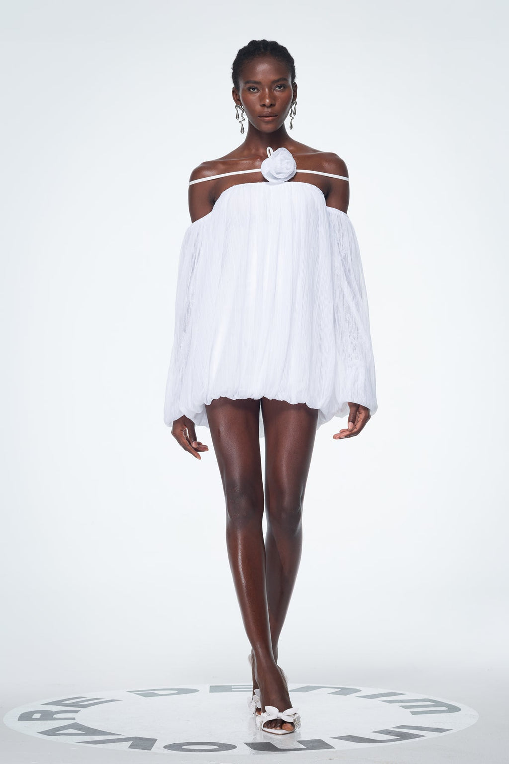 Babs Balloon Sleeve Mesh Mini Dress