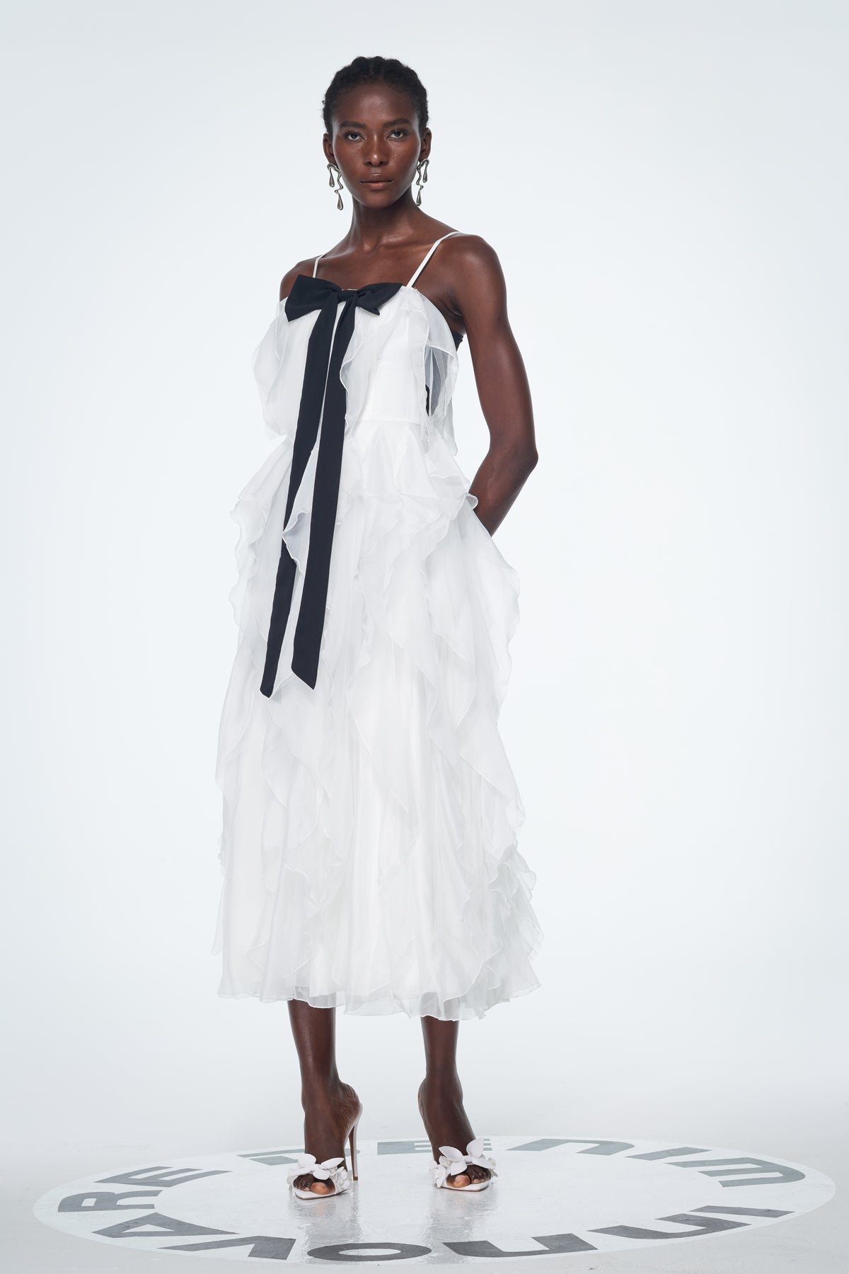 Badri Bow Ruffle Maxi Dress