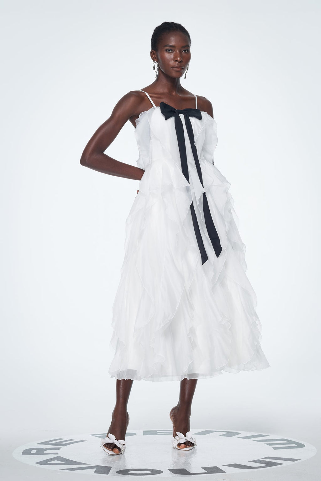 Badri Bow Ruffle Maxi Dress