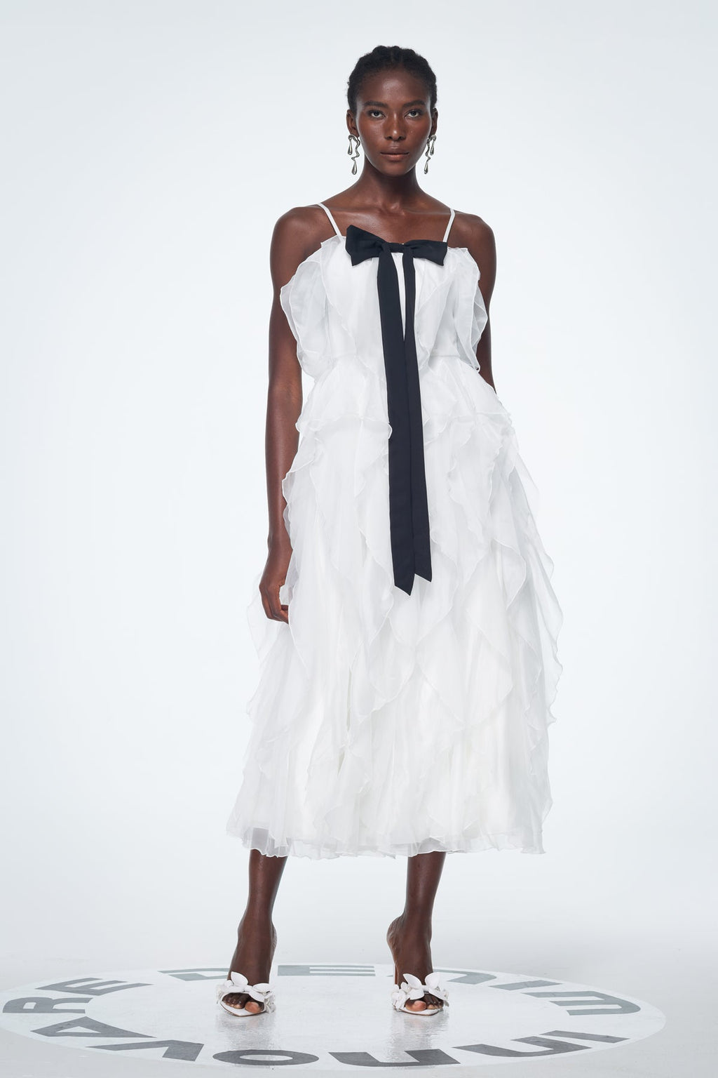 Badri Bow Ruffle Maxi Dress