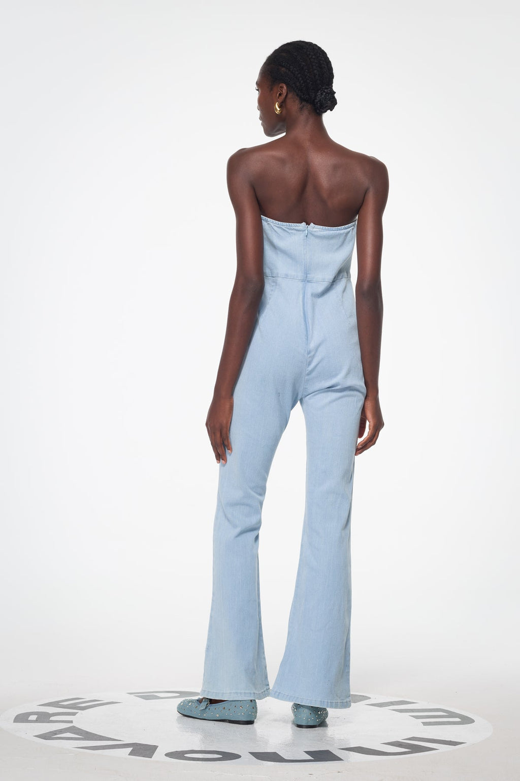 Badulf Strapless Flower Bleached Jumpsuit