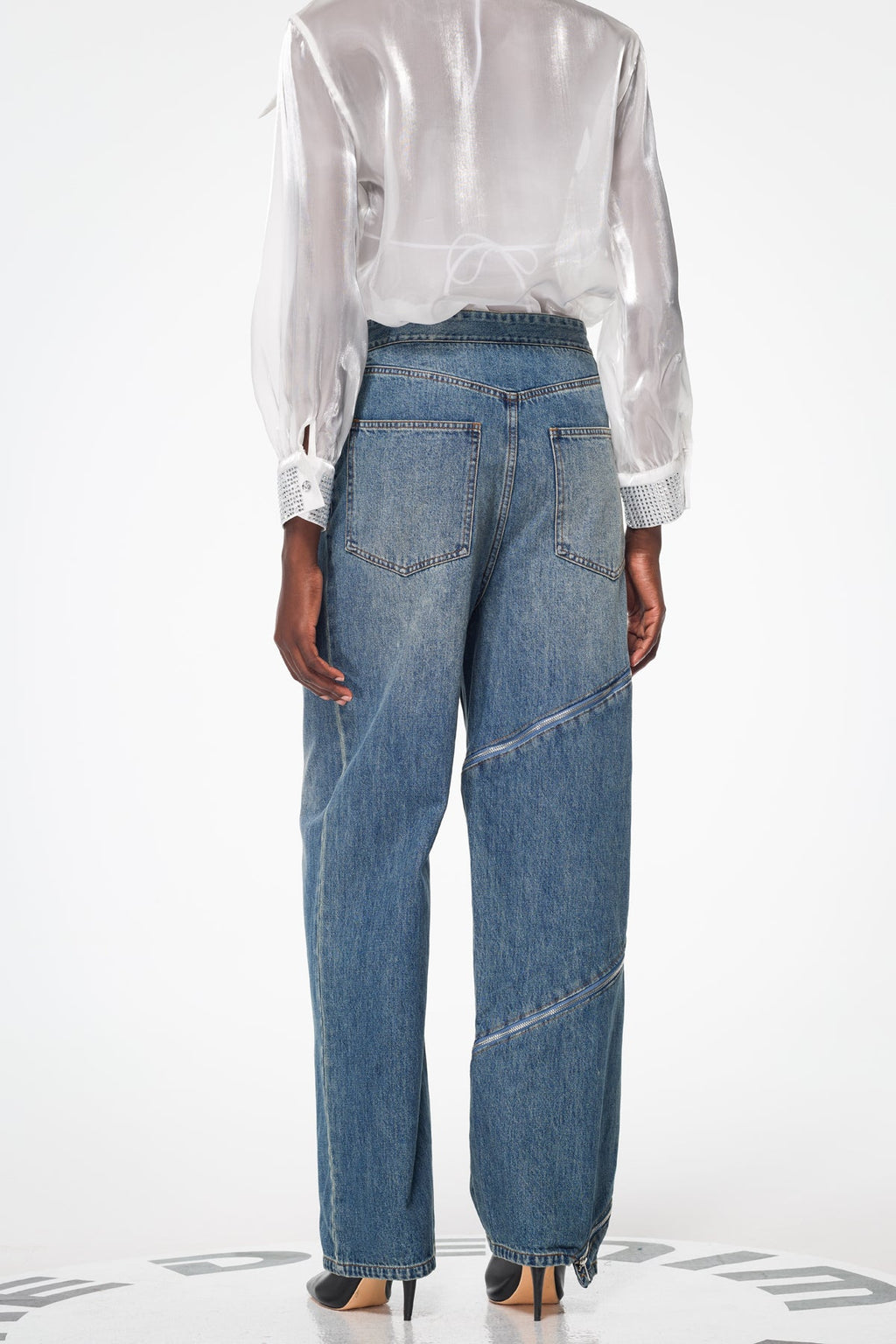 Baer Zipper Asymmetric Deconstruct Jeans