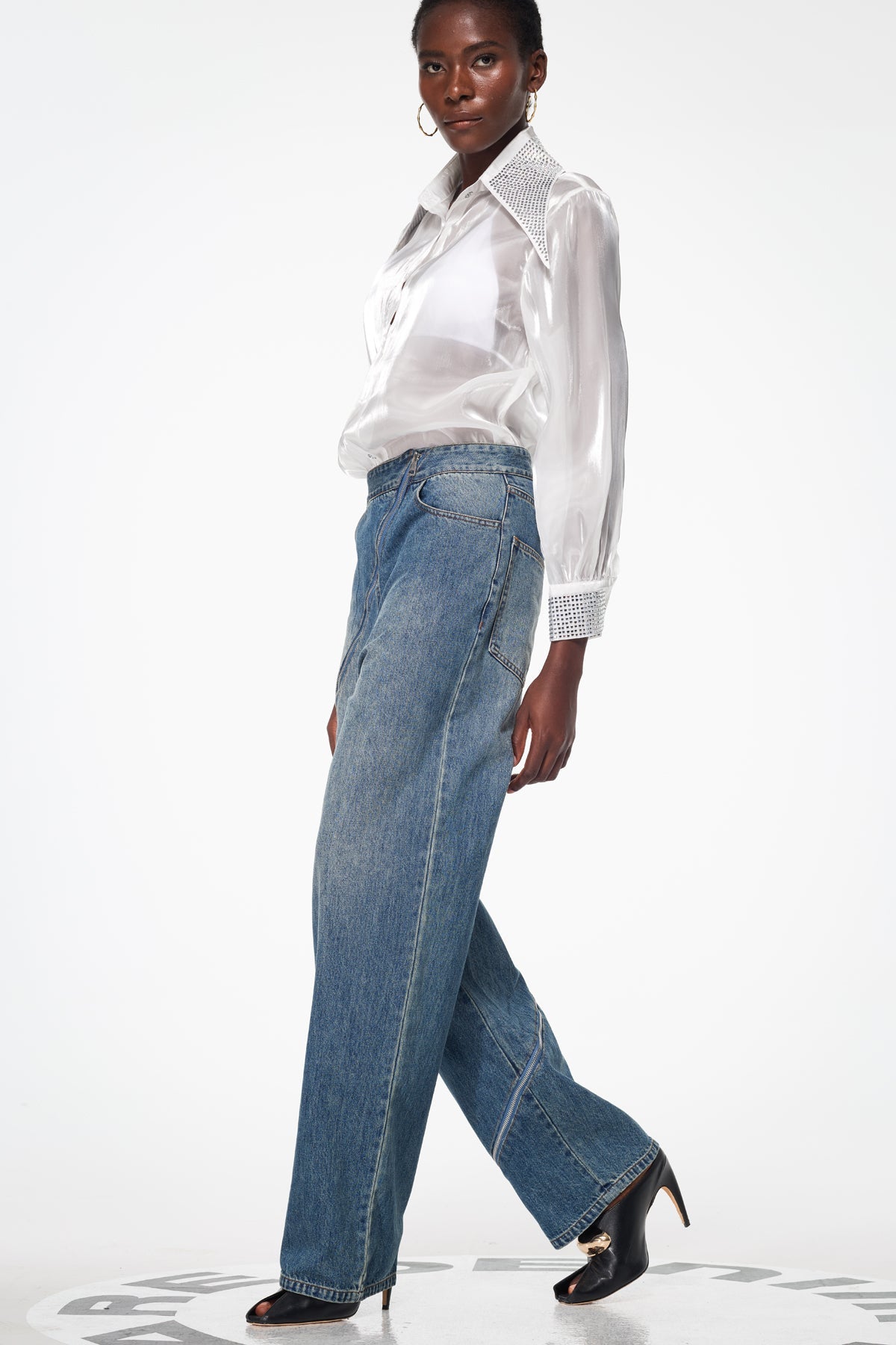 Baer Zipper Asymmetric Deconstruct Jeans