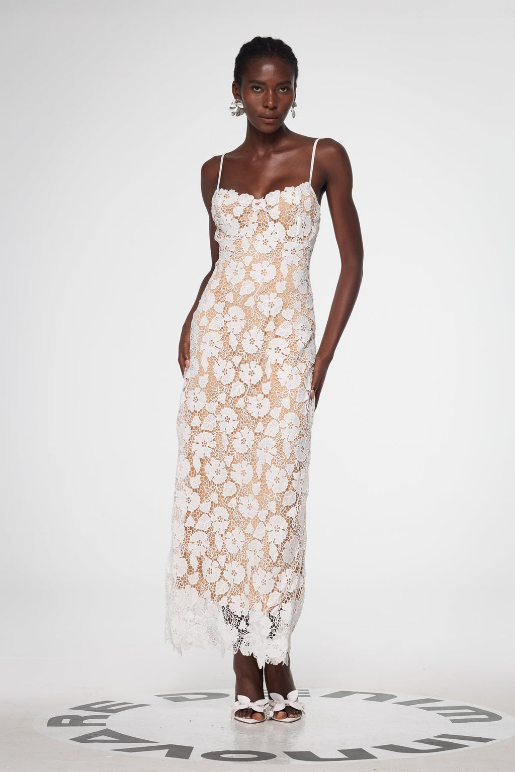 Bagrat Lace Spaghetti Lace Up Maxi Dress