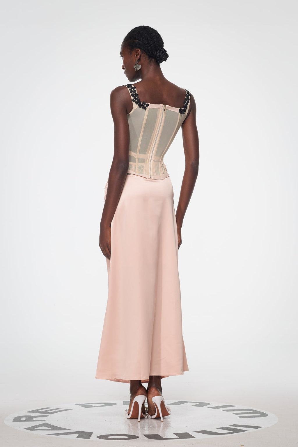 Bahadır Lace Corset Satin Skirt Set