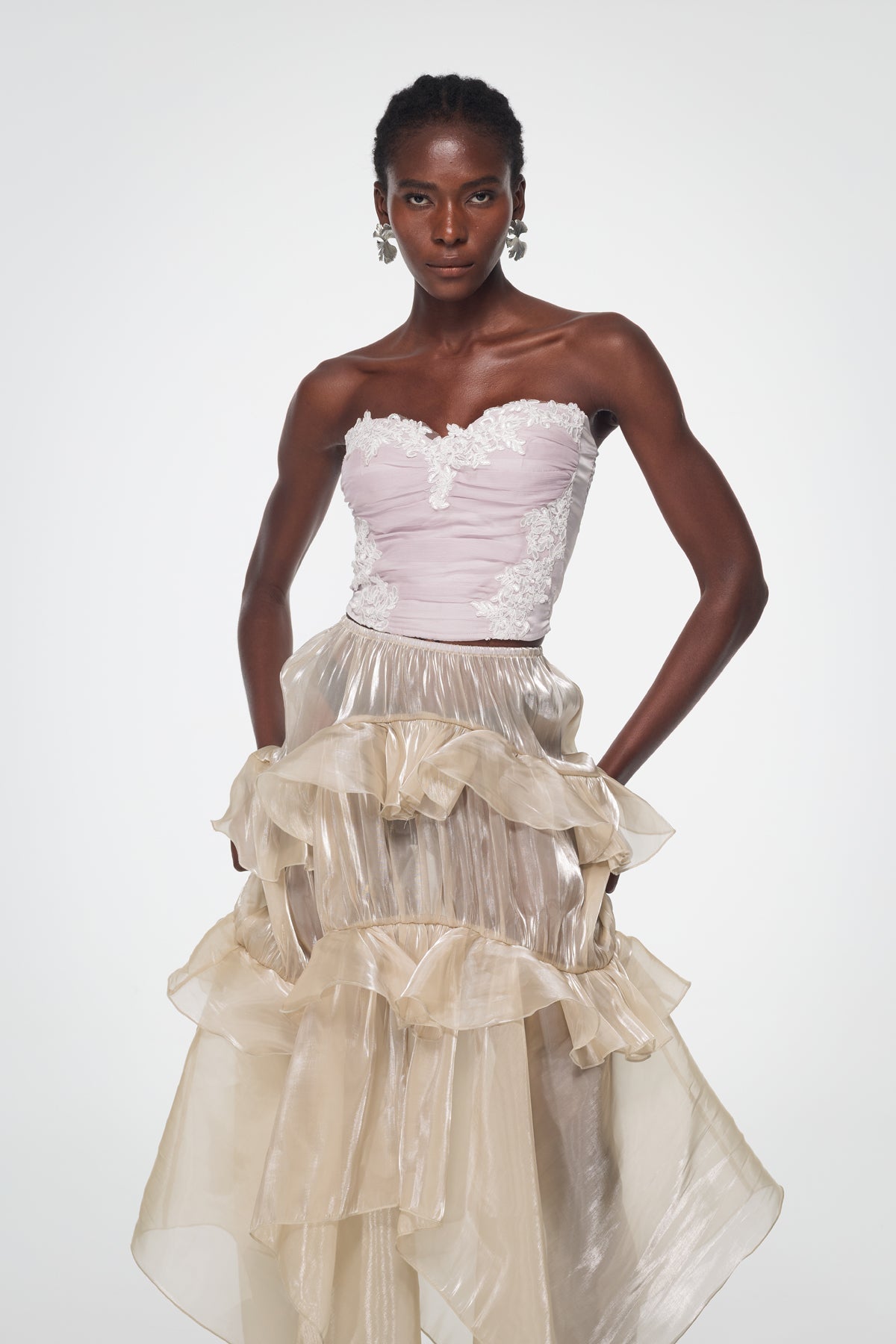 Bahar Lace Mesh Spaghetti Top