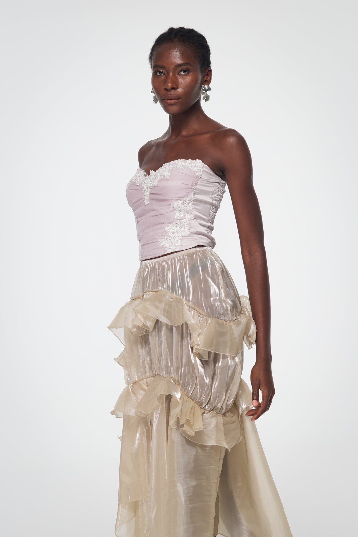 Bahar Lace Mesh Spaghetti Top