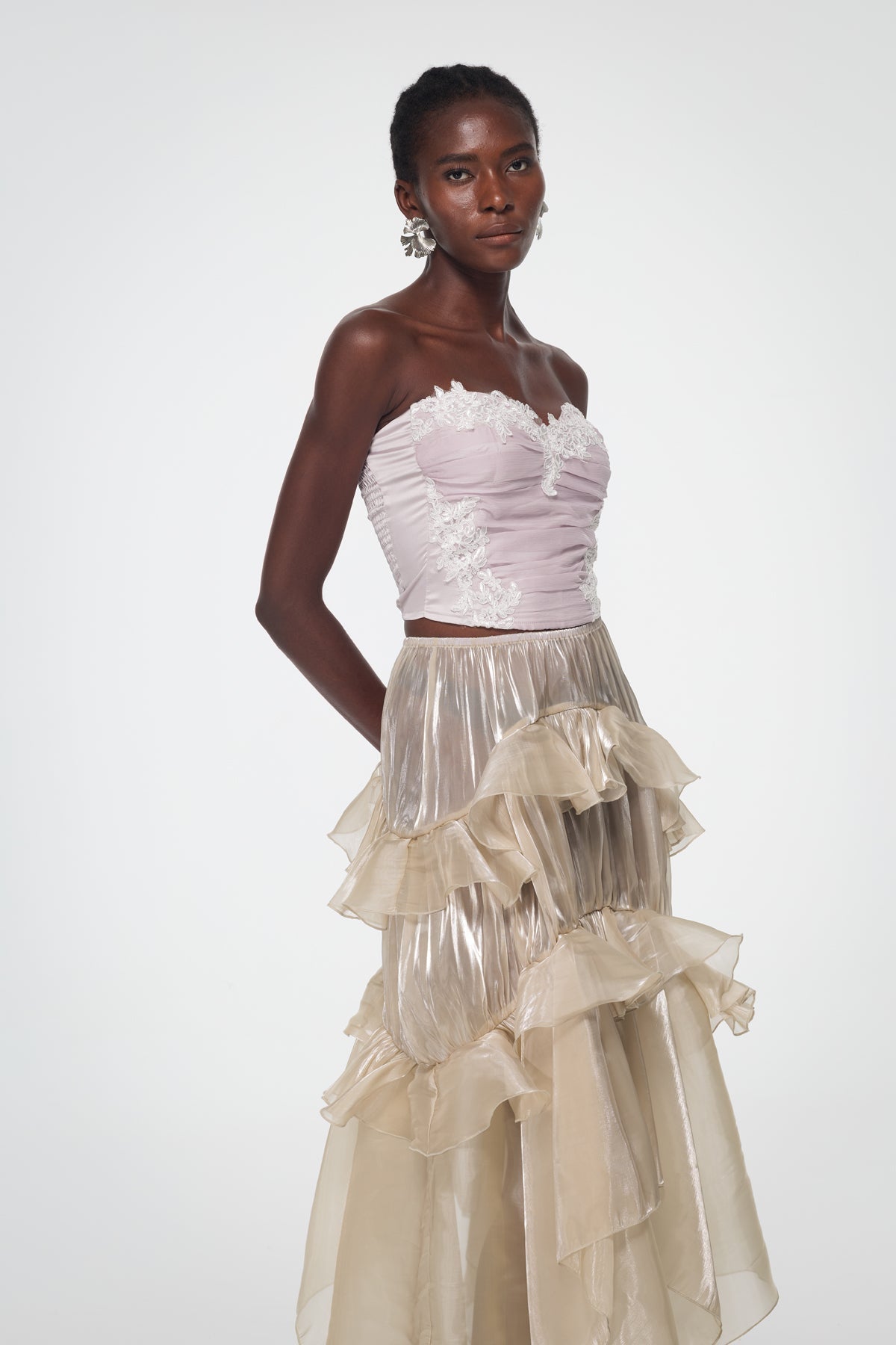 Bahar Lace Mesh Spaghetti Top