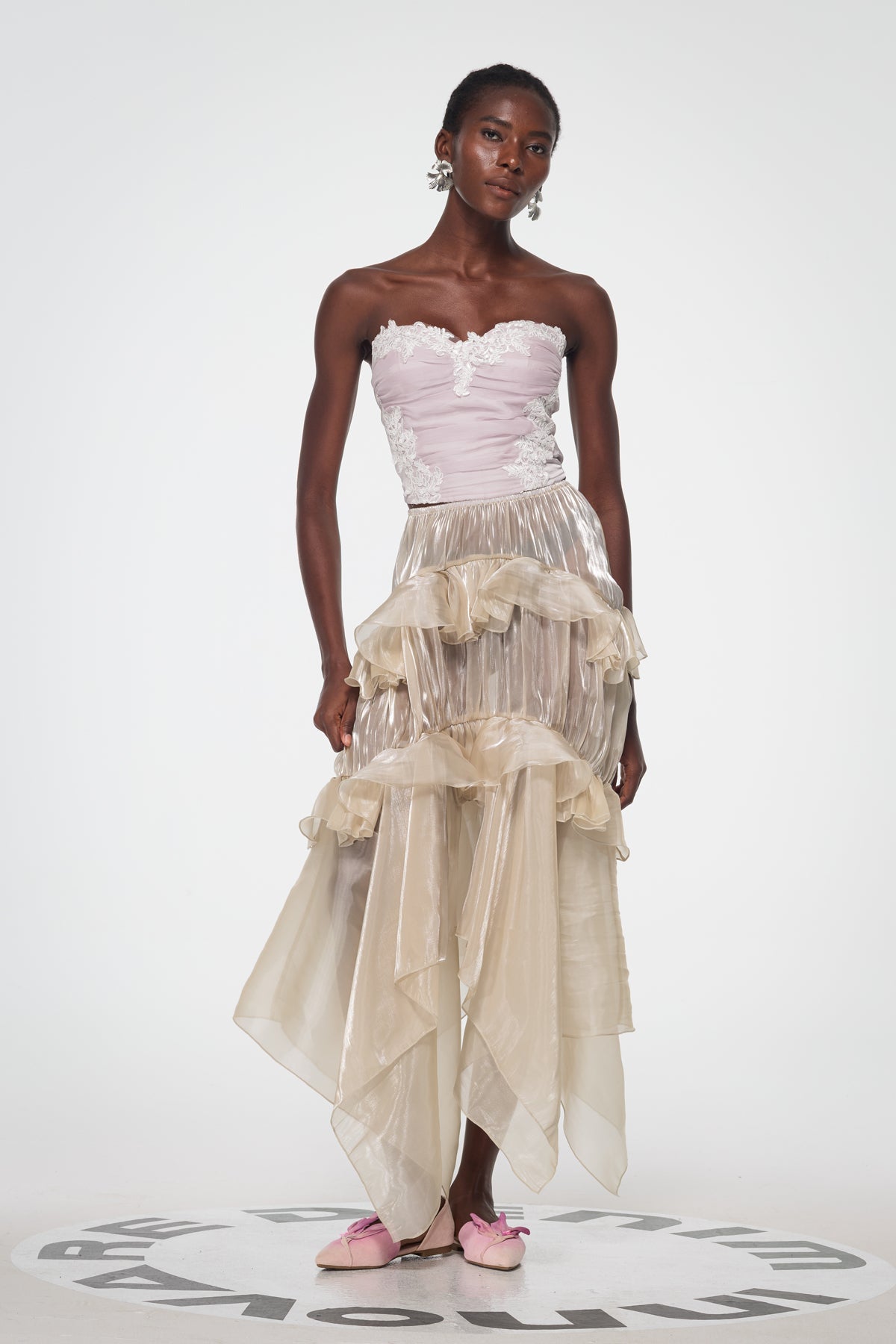 Bahar Lace Mesh Spaghetti Top