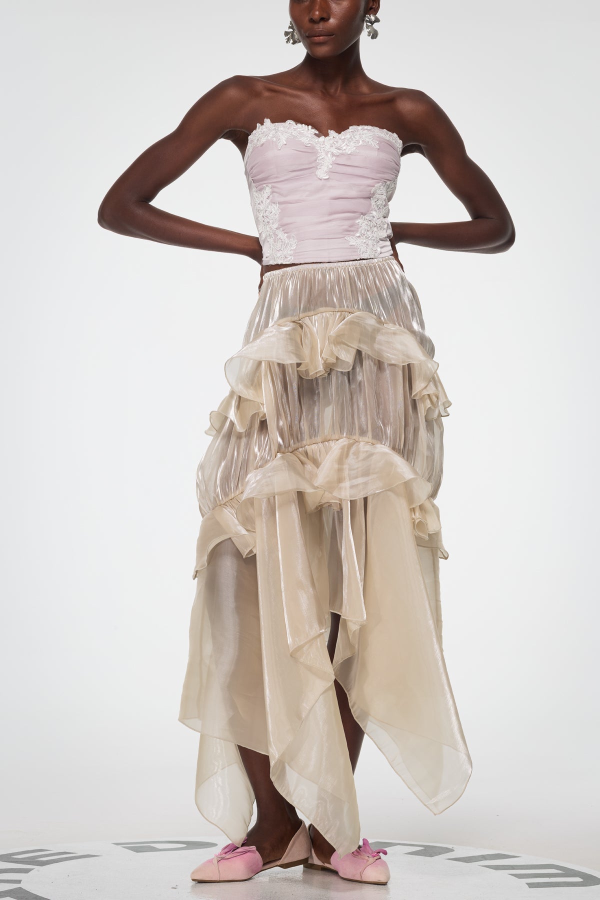 Bahati Ruffle Asymmetric Maxi Skirt