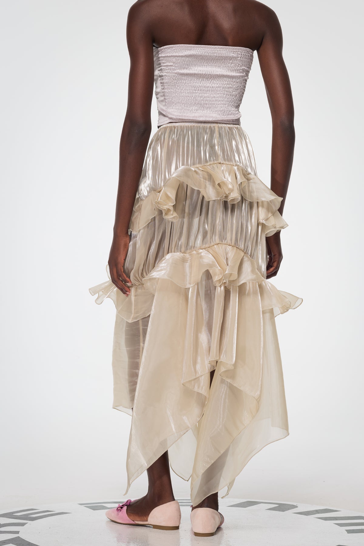 Bahati Ruffle Asymmetric Maxi Skirt