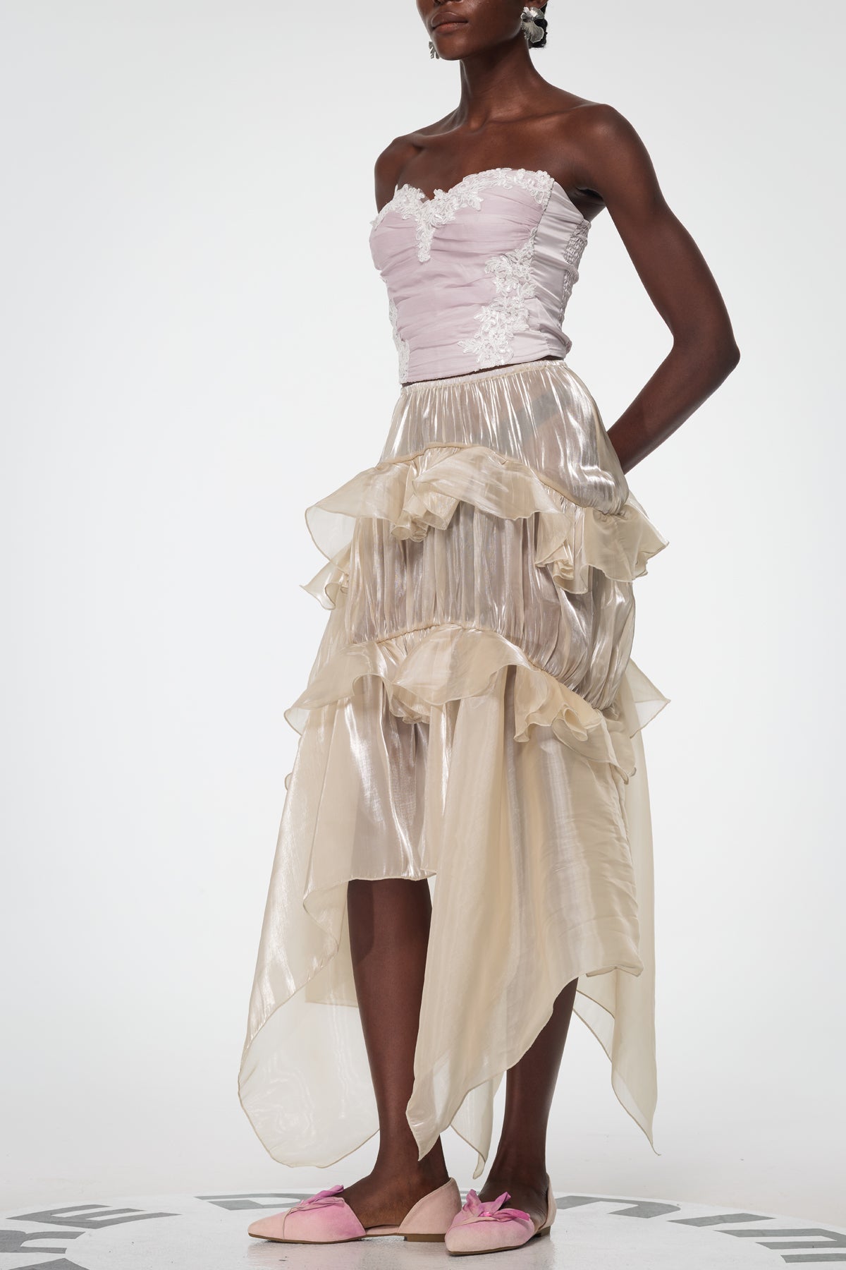 Bahati Ruffle Asymmetric Maxi Skirt