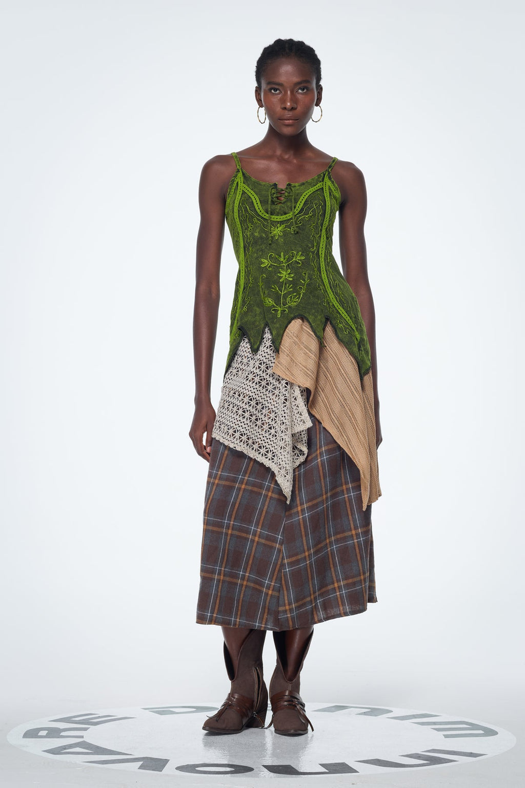 Baihu Tie Dye Embroidered Top