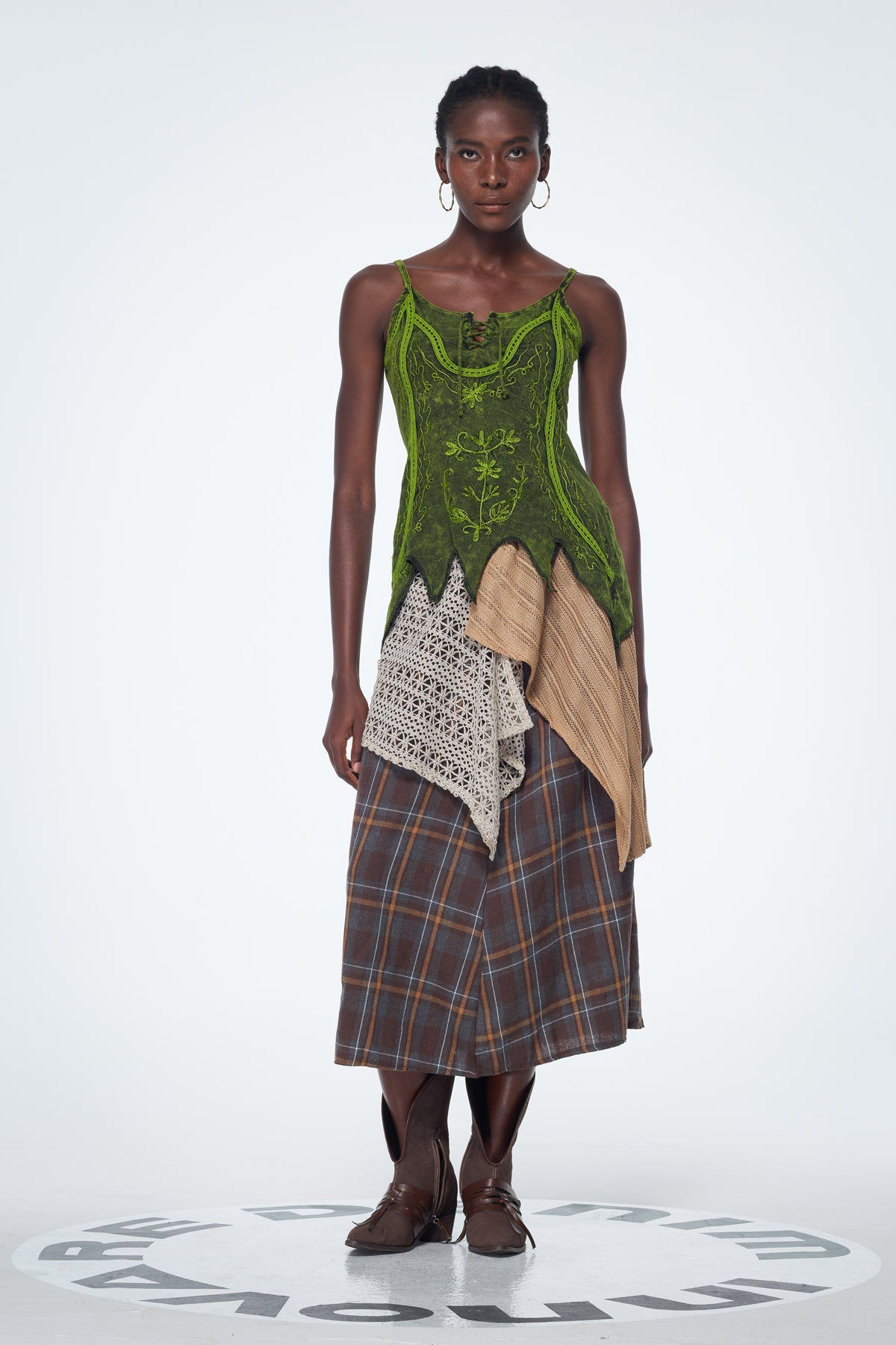 Baihu Tie Dye Embroidered Top