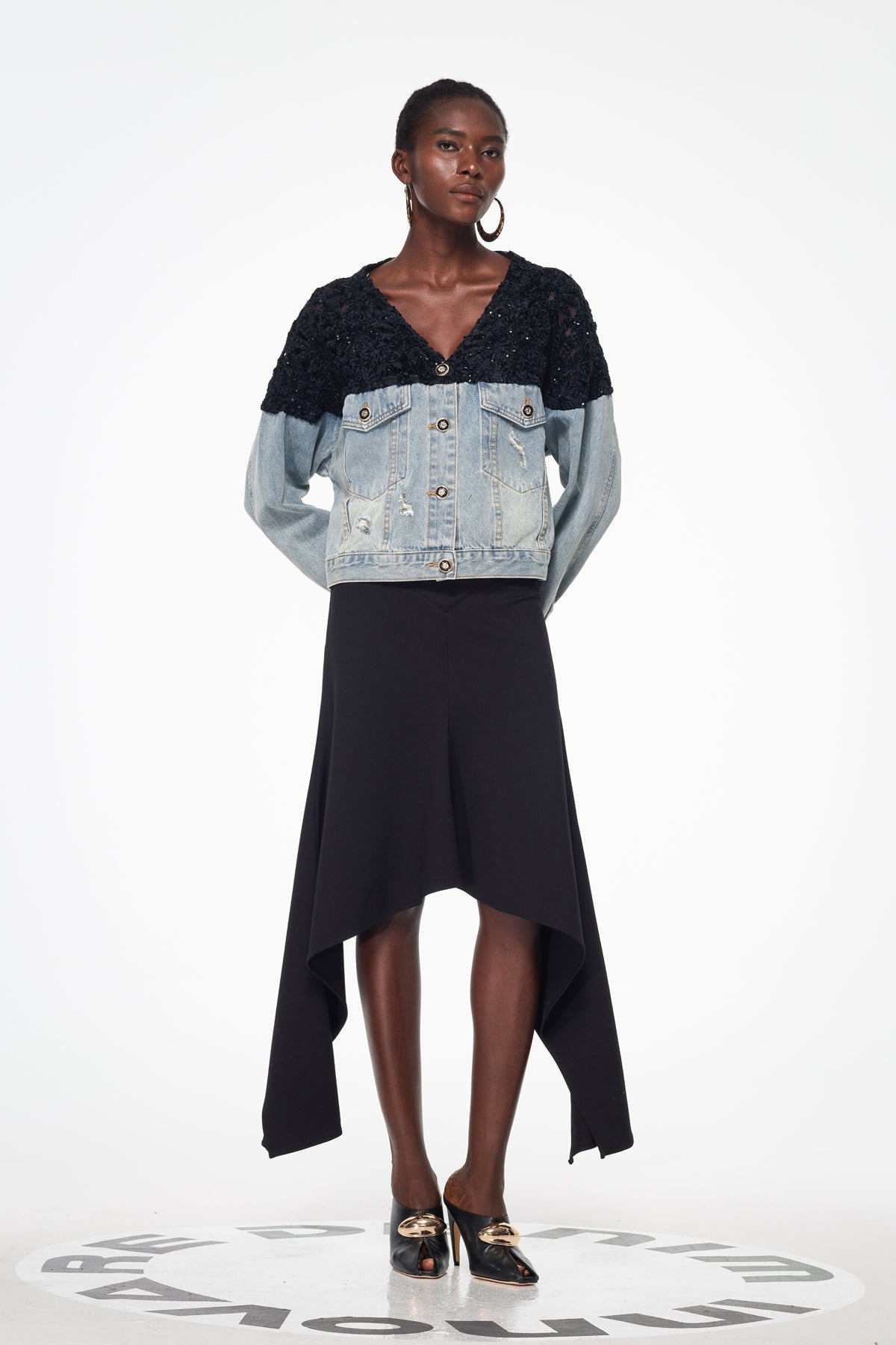 Bakhtiyar Embroidered Sequin Denim Jacket