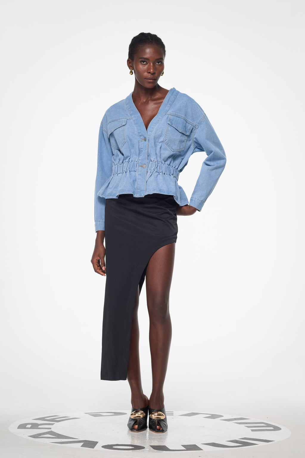 Bakr Ruch Off Shoulder Denim Top