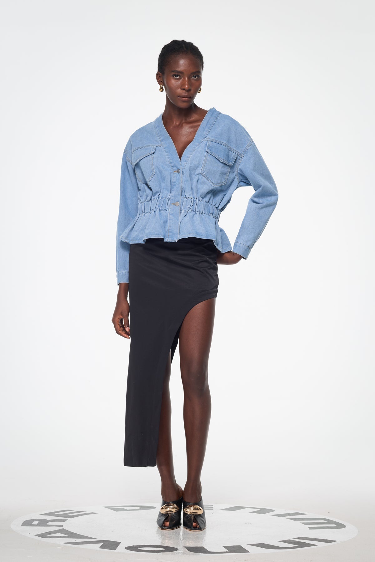 Bakr Ruch Off Shoulder Denim Top
