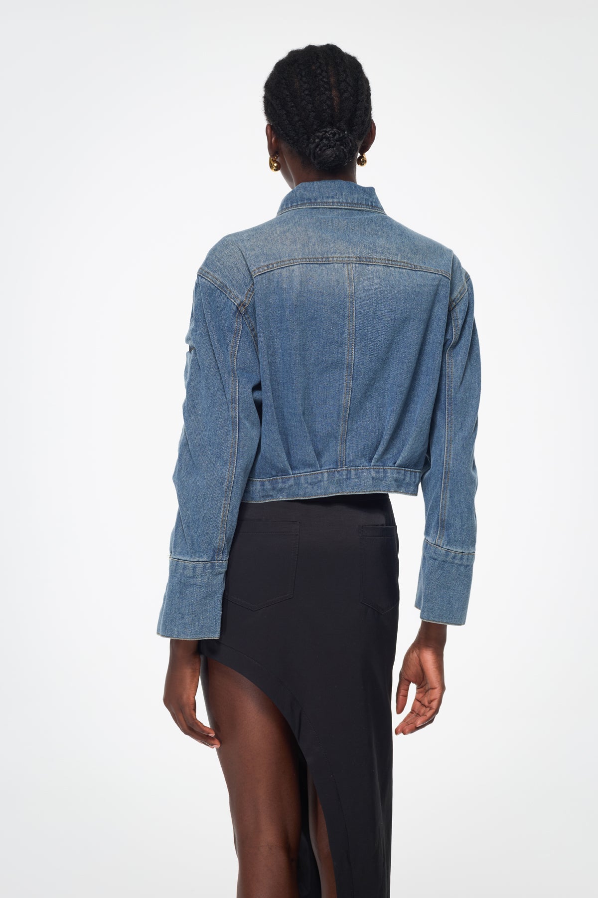 Baktygul Deconstruct Embellished Denim Jacket