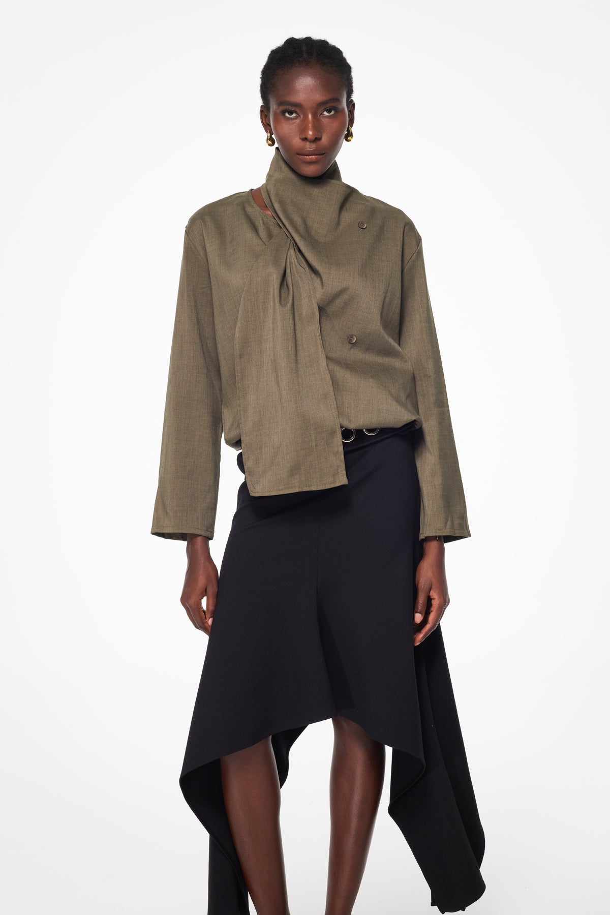 Balam Shawl Button Shirt In Green