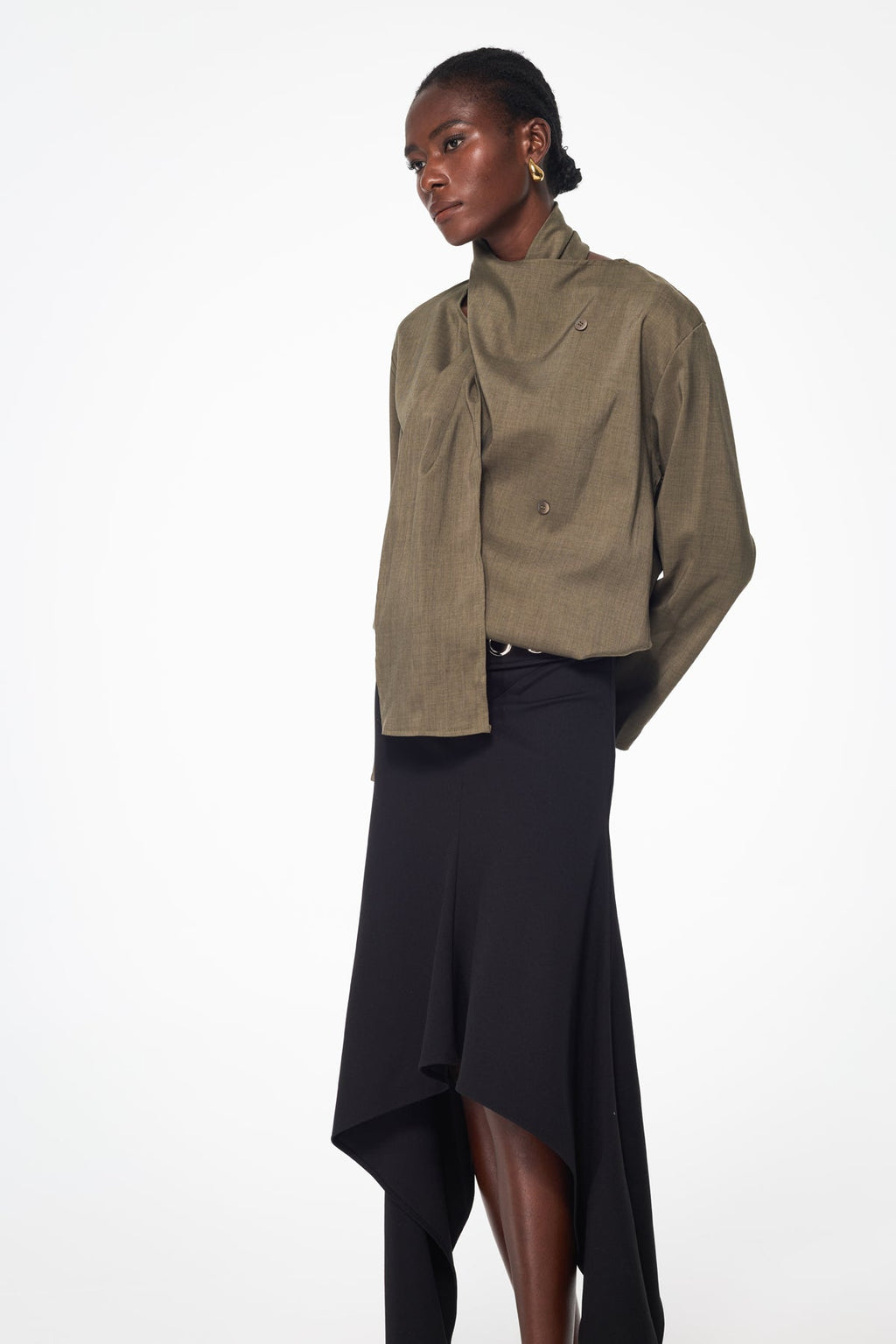 Balam Shawl Button Shirt In Green