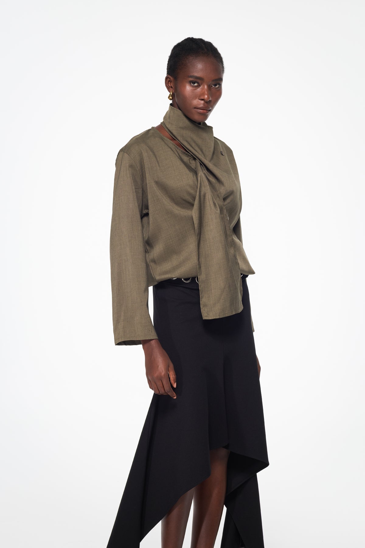 Balam Shawl Button Shirt In Green