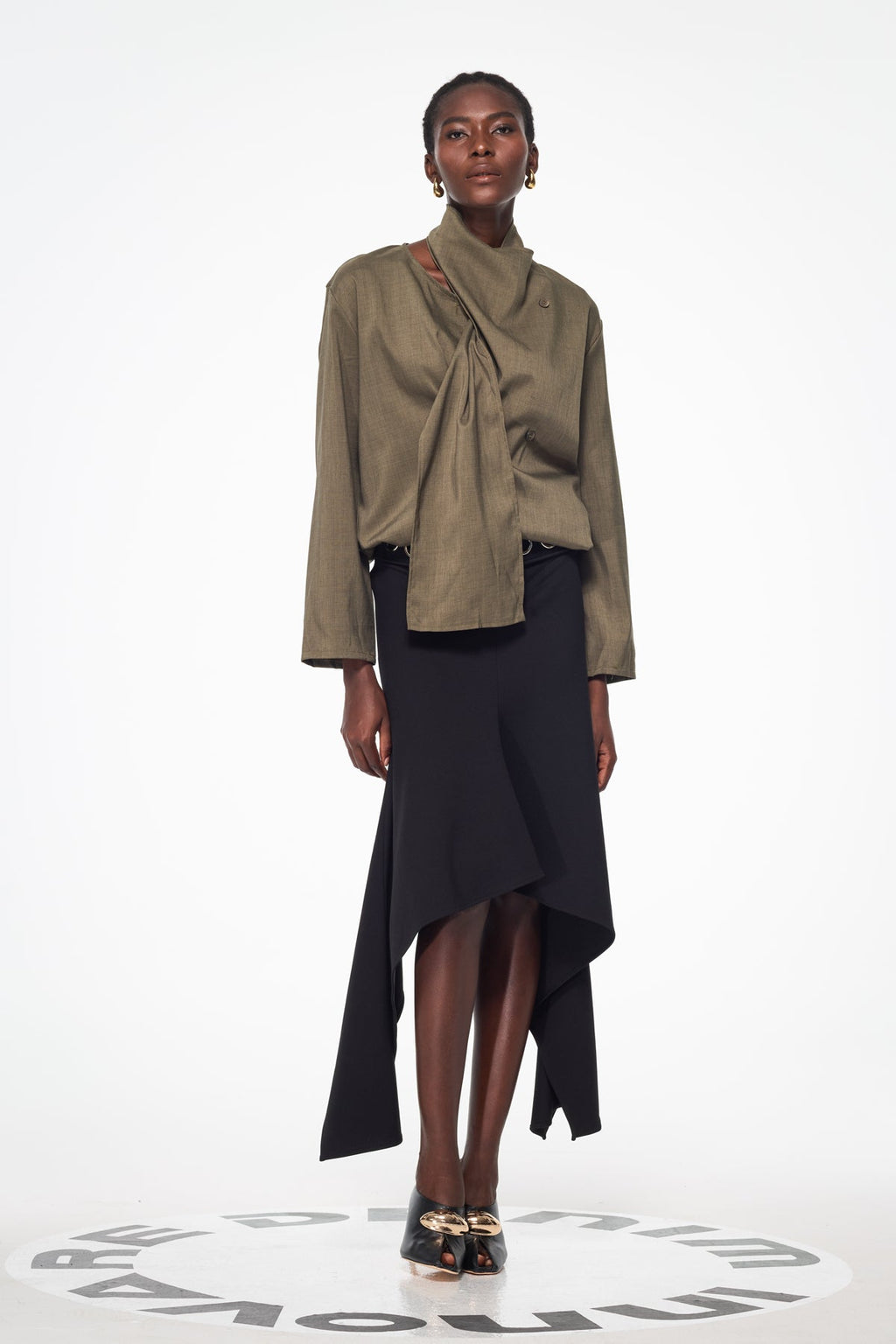 Balam Shawl Button Shirt In Green