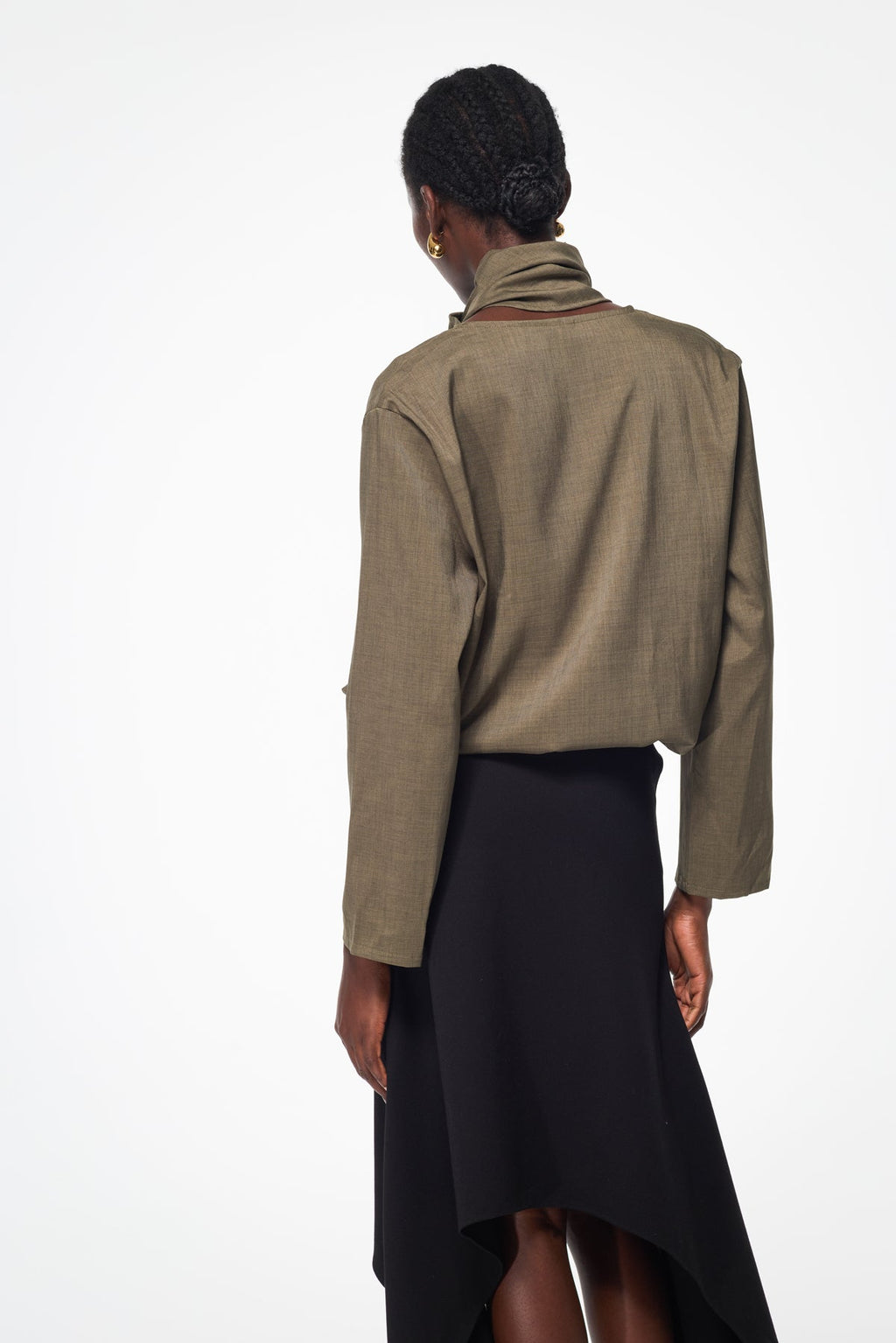 Balam Shawl Button Shirt In Green