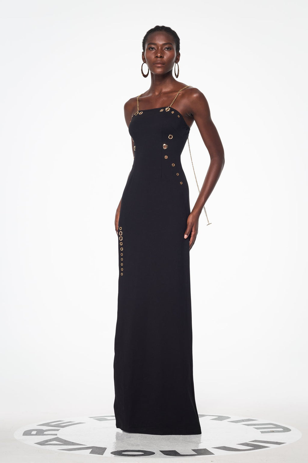 Balbus Chain Split Embellished Maxi Dress