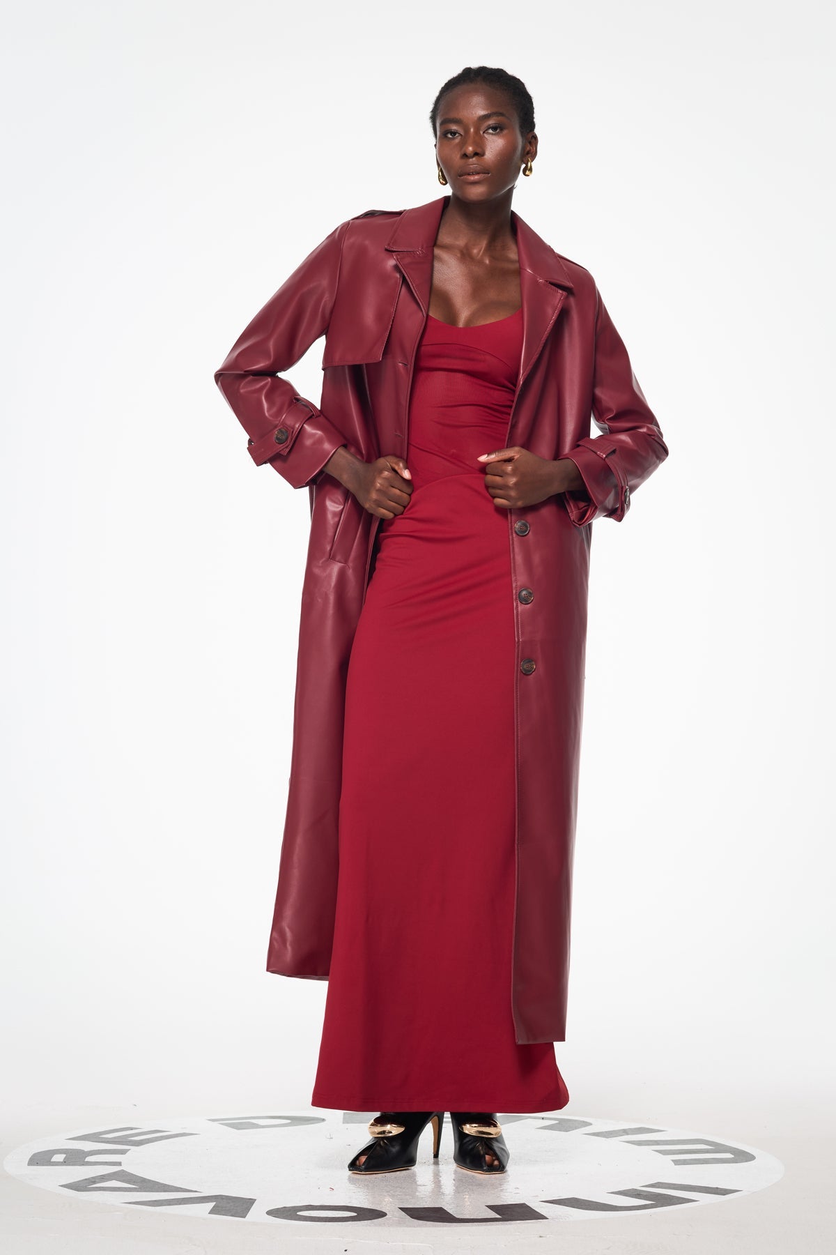 Baldechild Buckle Leather Coat